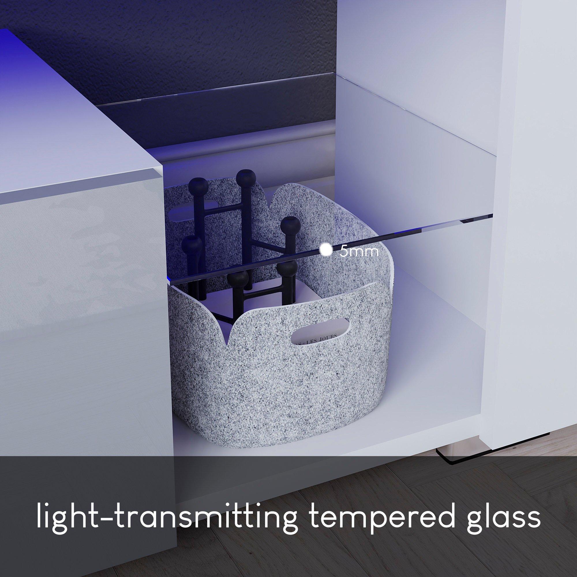 White & Grey - Lassic - Vida Designs Luna 2 Drawer LED TV Unit - 6