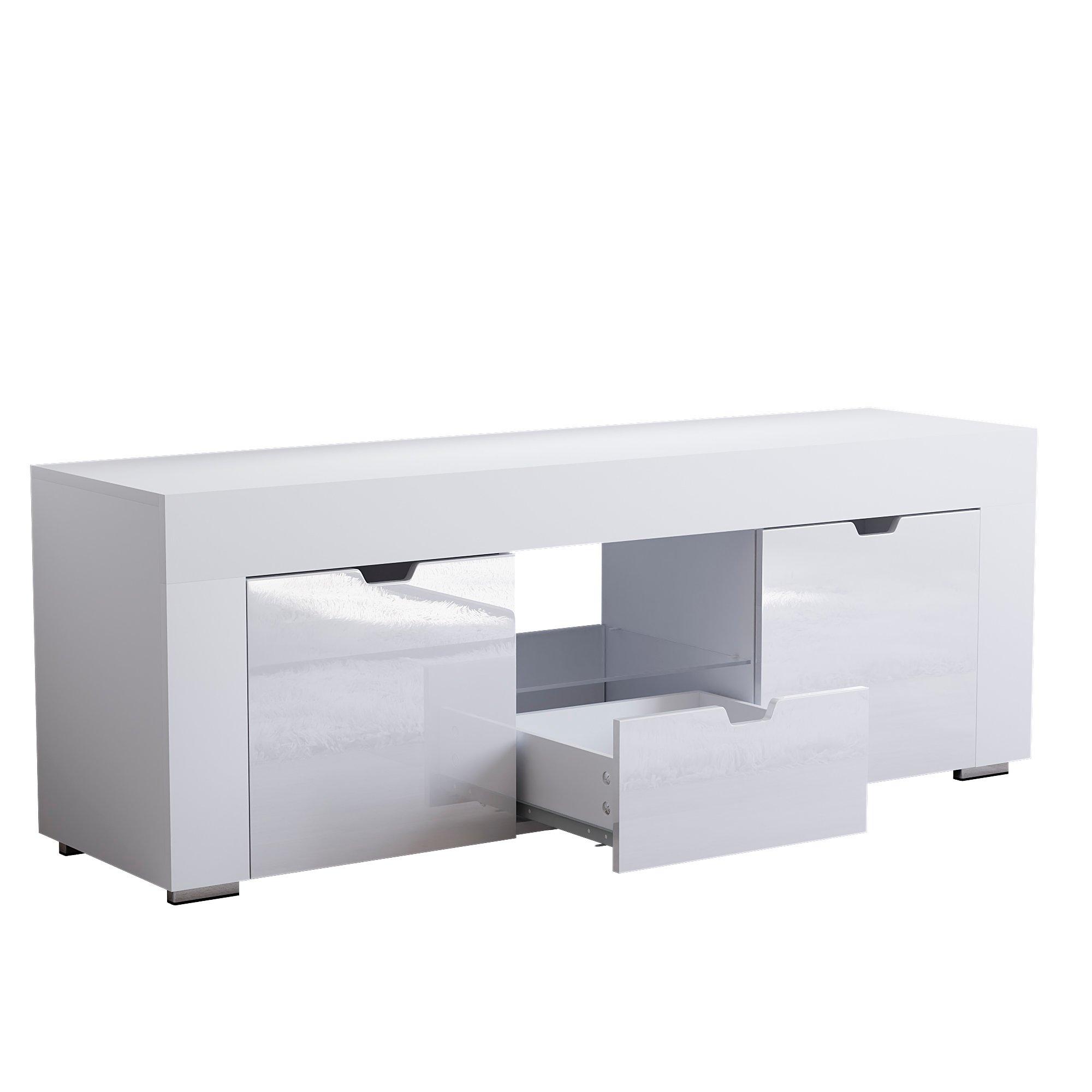 White - Lassic - Vida Designs Eclipse 2 Door 1 Drawer LED TV Unit - 8