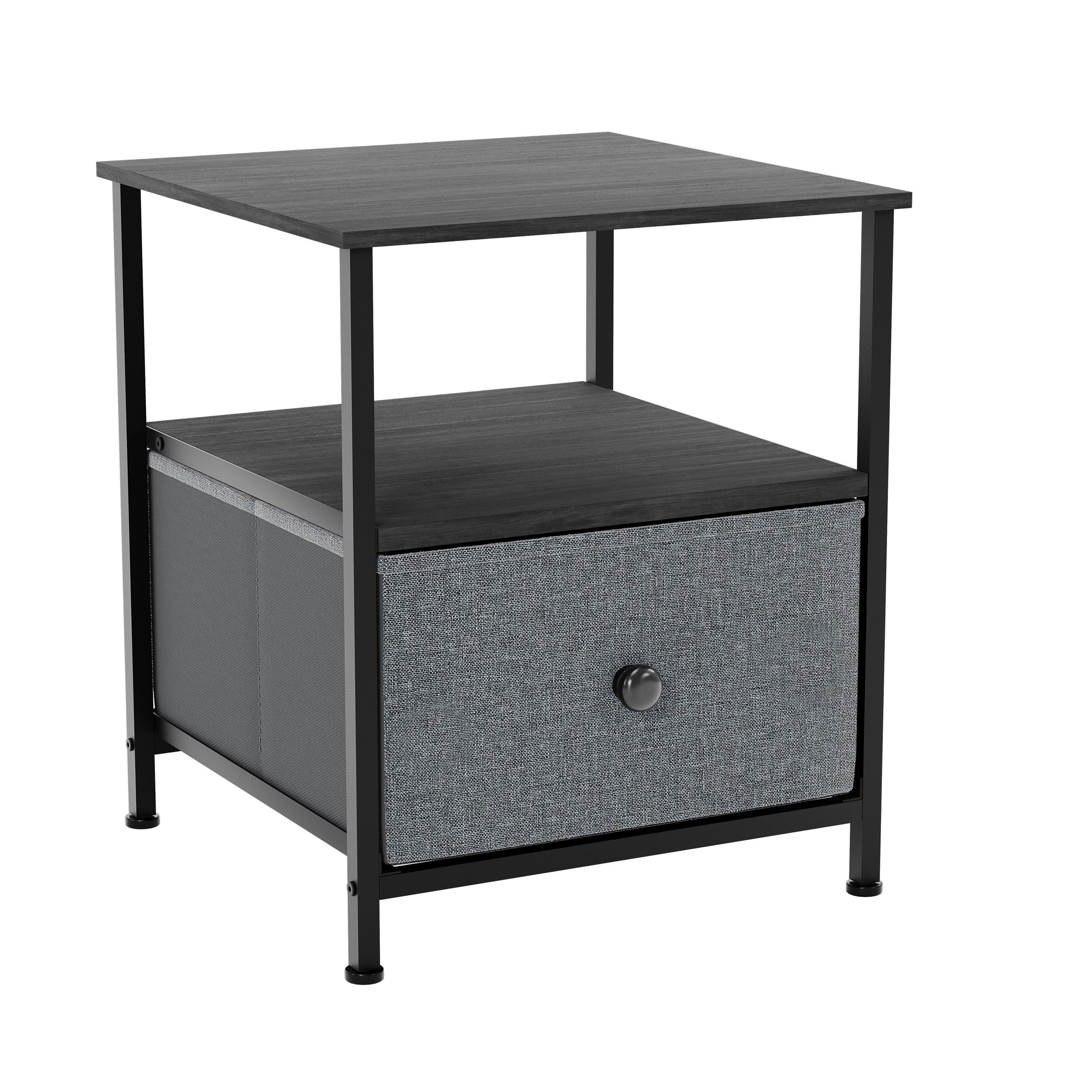 Grey & Black - Lassic - Chorley 1 Drawer Fabric Storage Chest UKFR - 7