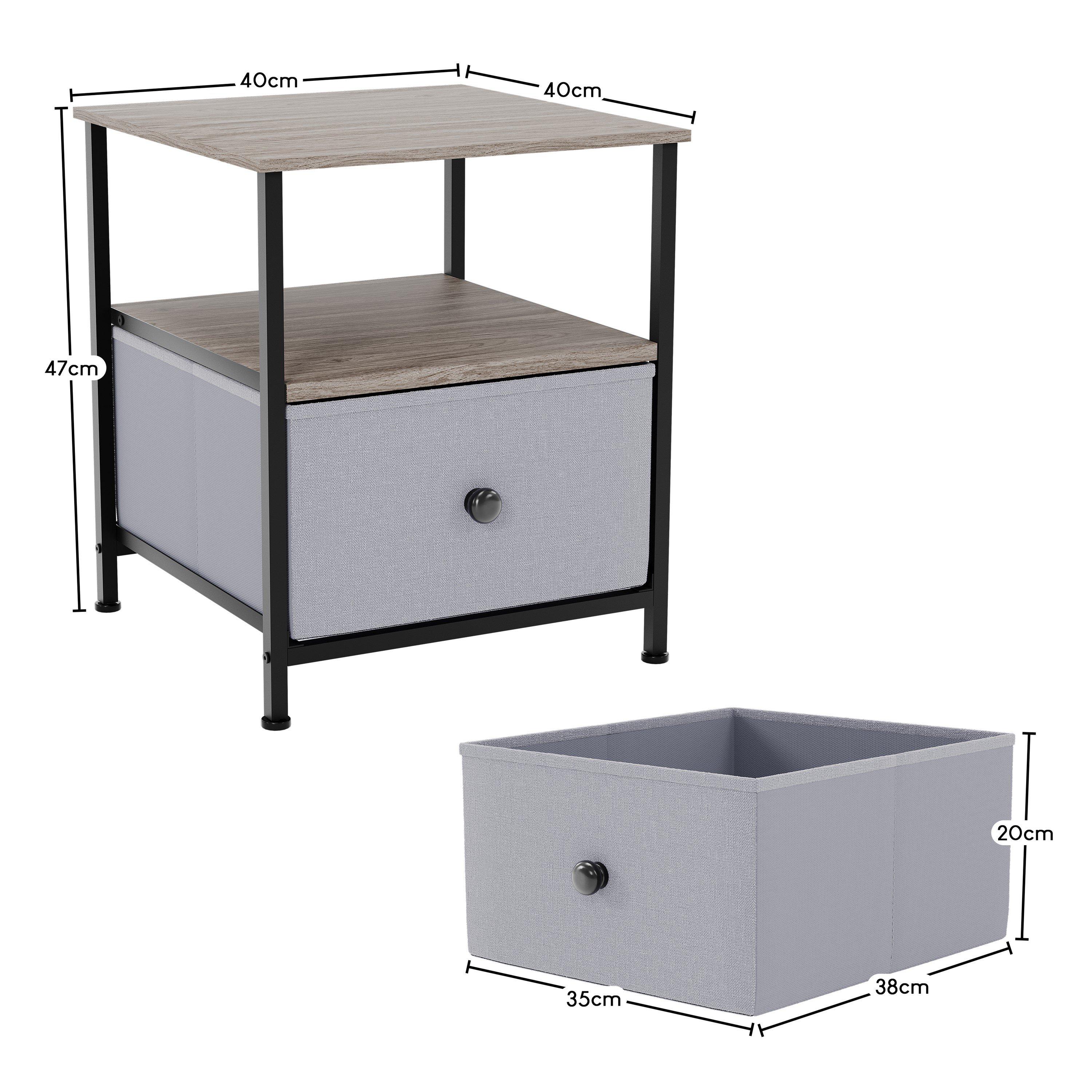 Beige & Grey Wo - Lassic - Chorley 1 Drawer Fabric Storage Chest UKFR - 2