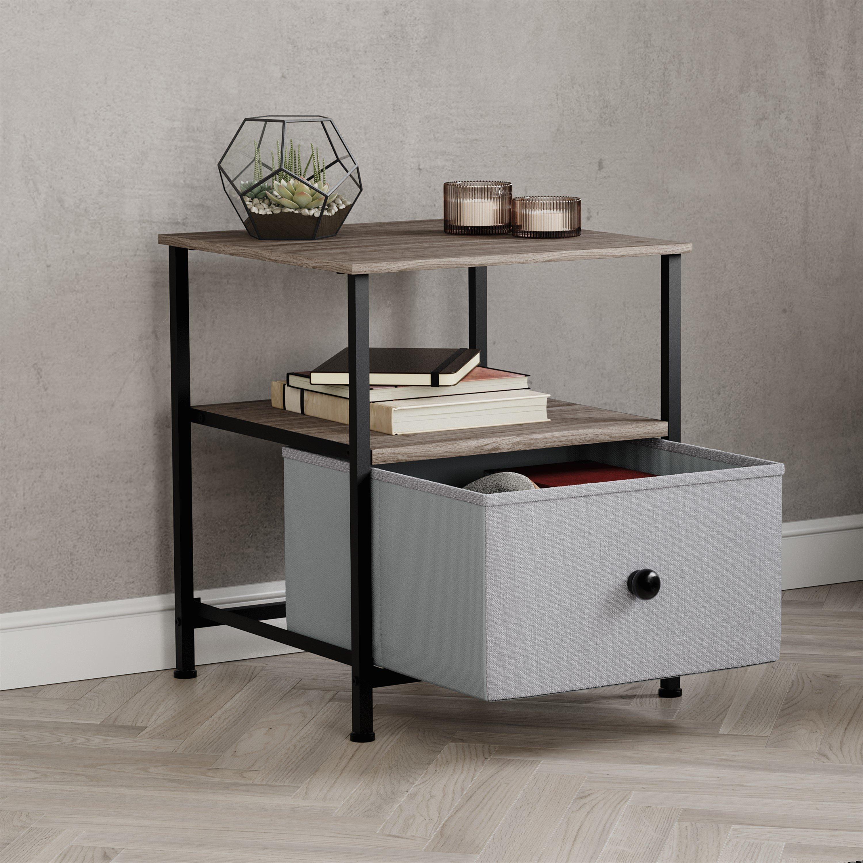 Beige & Grey Wo - Lassic - Chorley 1 Drawer Fabric Storage Chest UKFR - 3