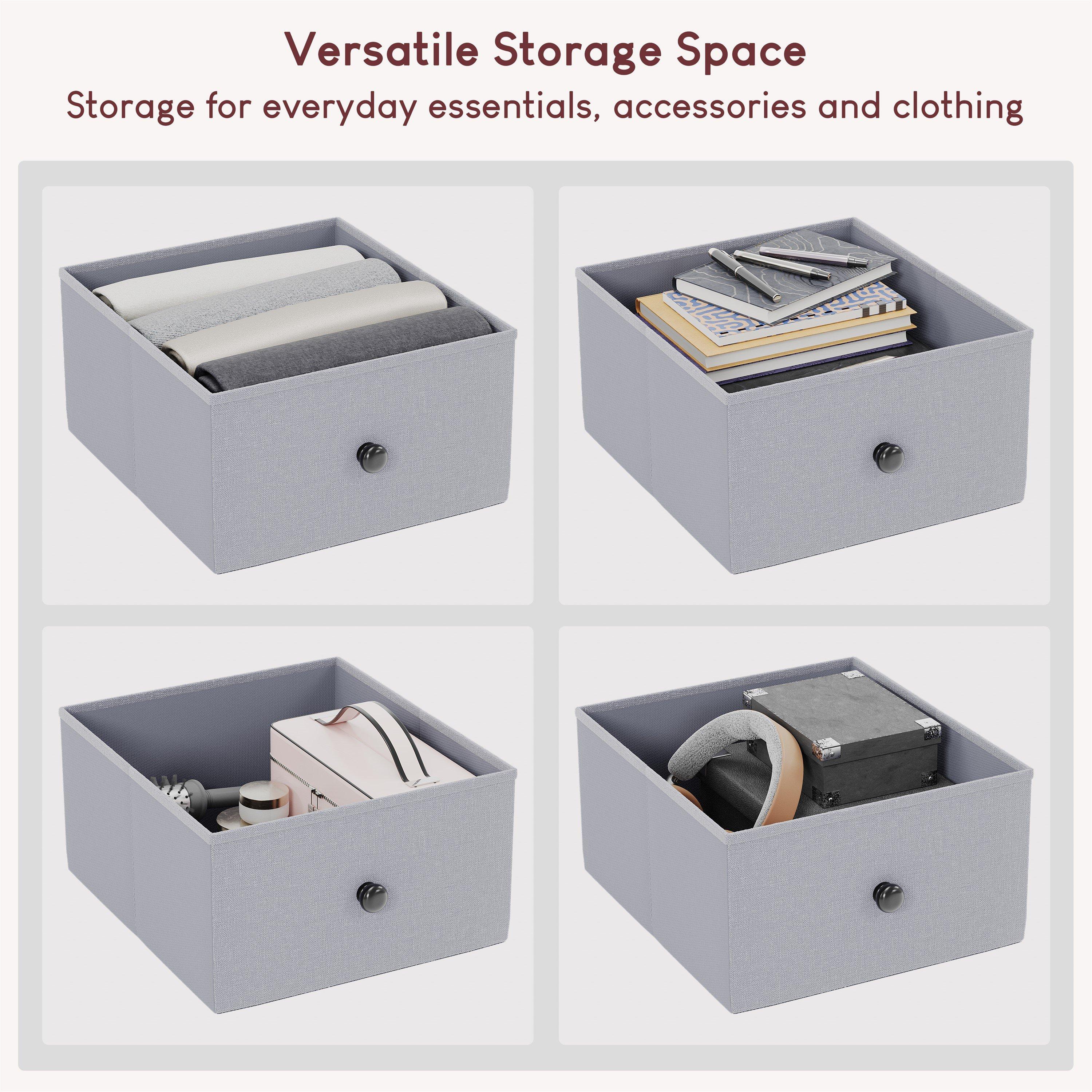Beige & Grey Wo - Lassic - Chorley 1 Drawer Fabric Storage Chest UKFR - 6