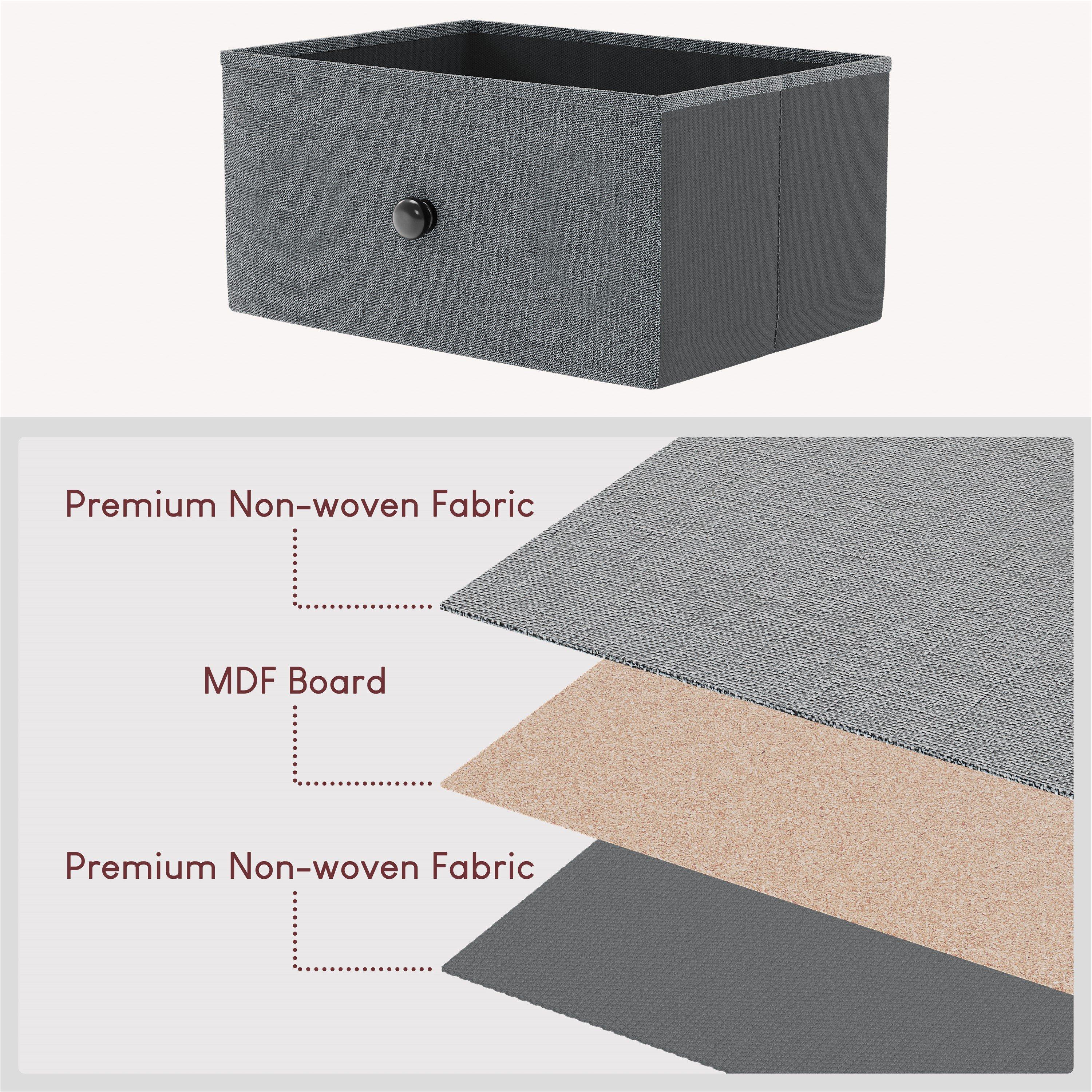 Grey & Black - Lassic - Chorley 10 Drawer Fabric Storage Chest UKFR - 5