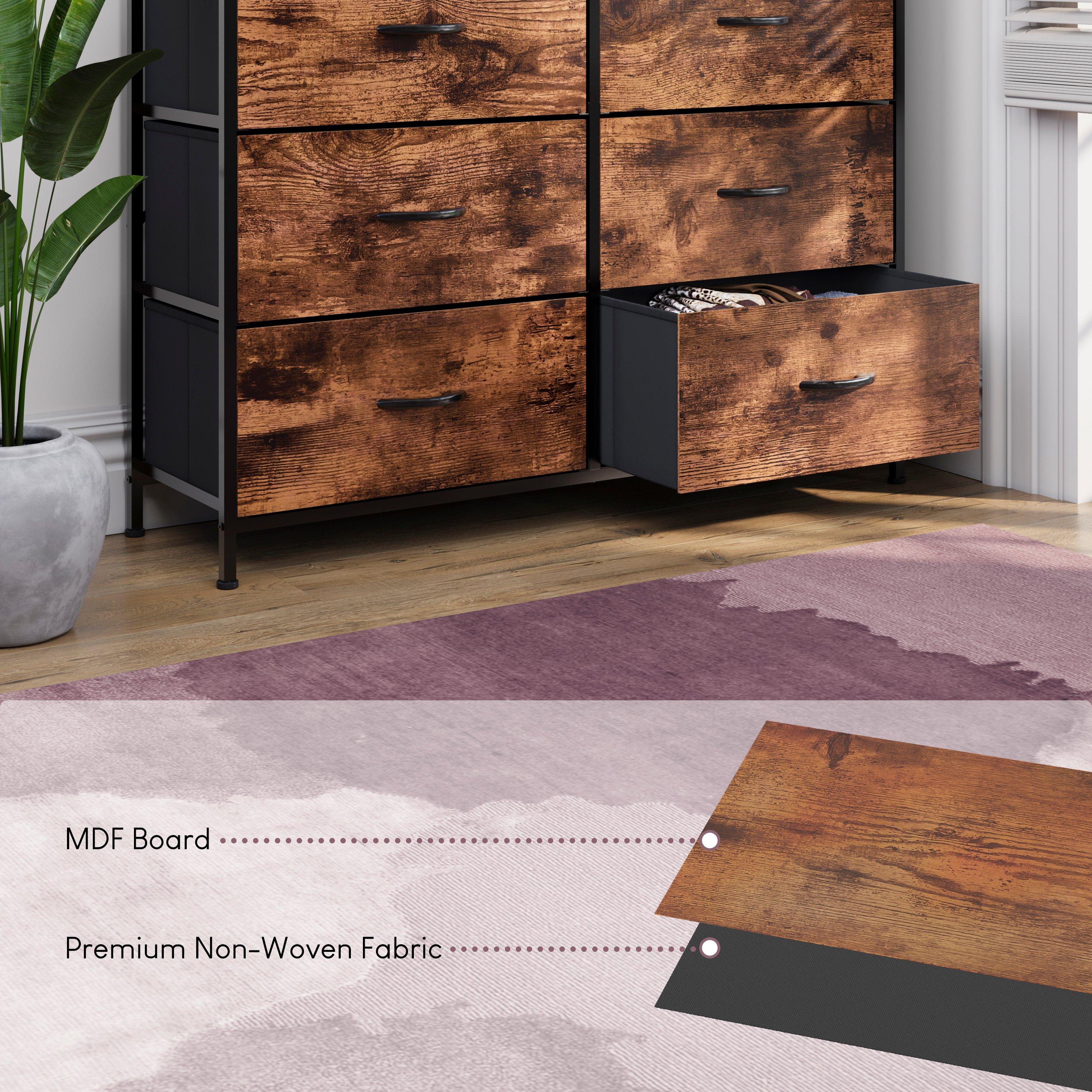 Rustic Brown - Lassic - Chorley 10 Drawer Fabric Storage Chest UKFR - 7