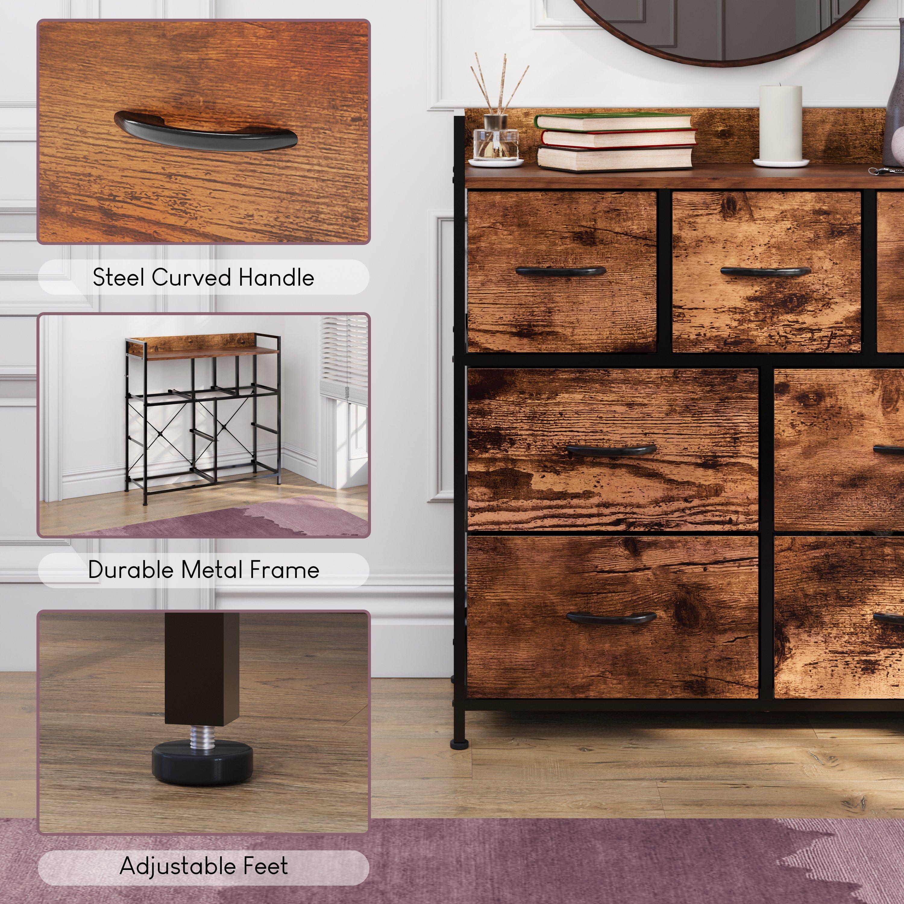 Rustic Brown - Lassic - Chorley 7 Drawer Fabric Storage Chest UKFR - 5