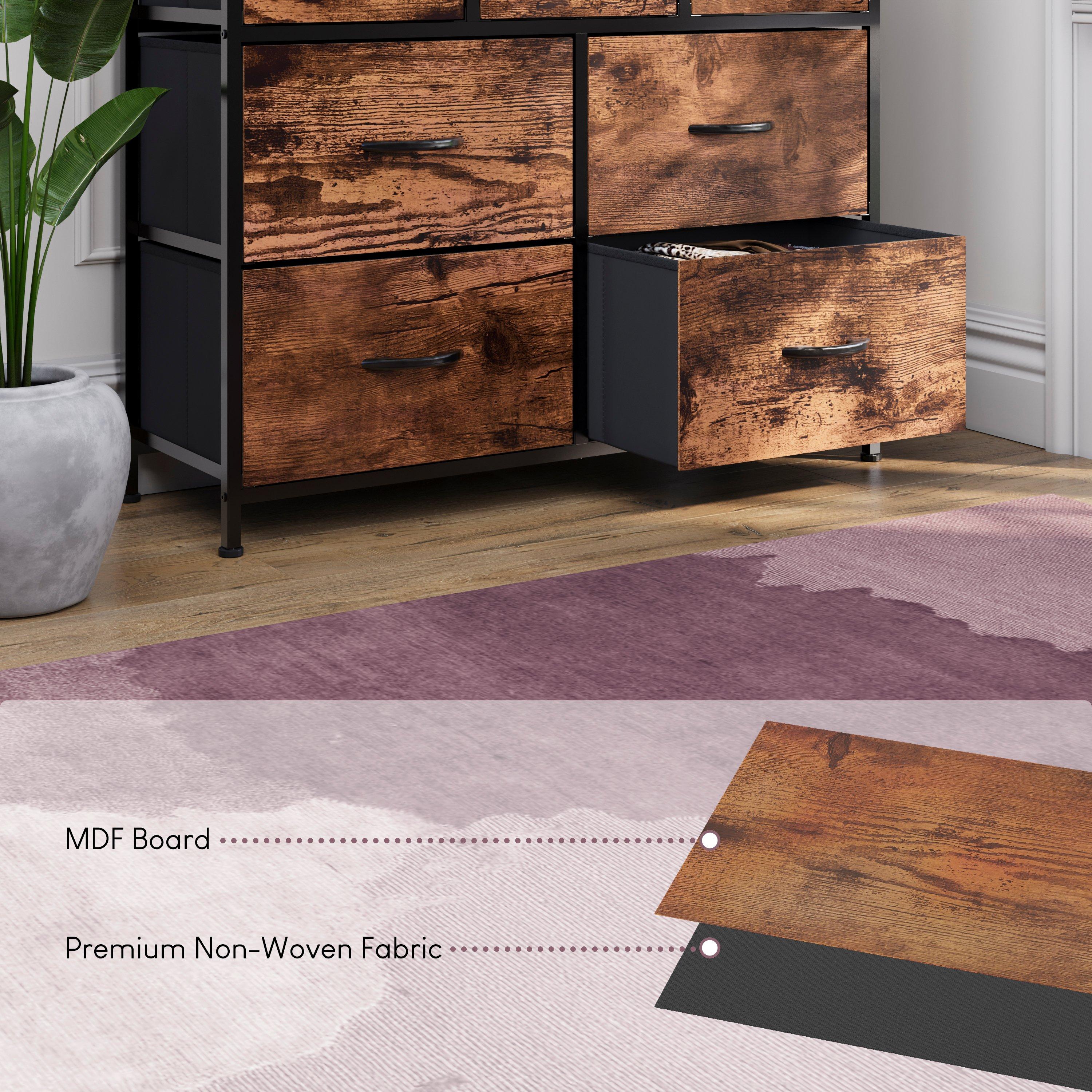 Rustic Brown - Lassic - Chorley 7 Drawer Fabric Storage Chest UKFR - 7