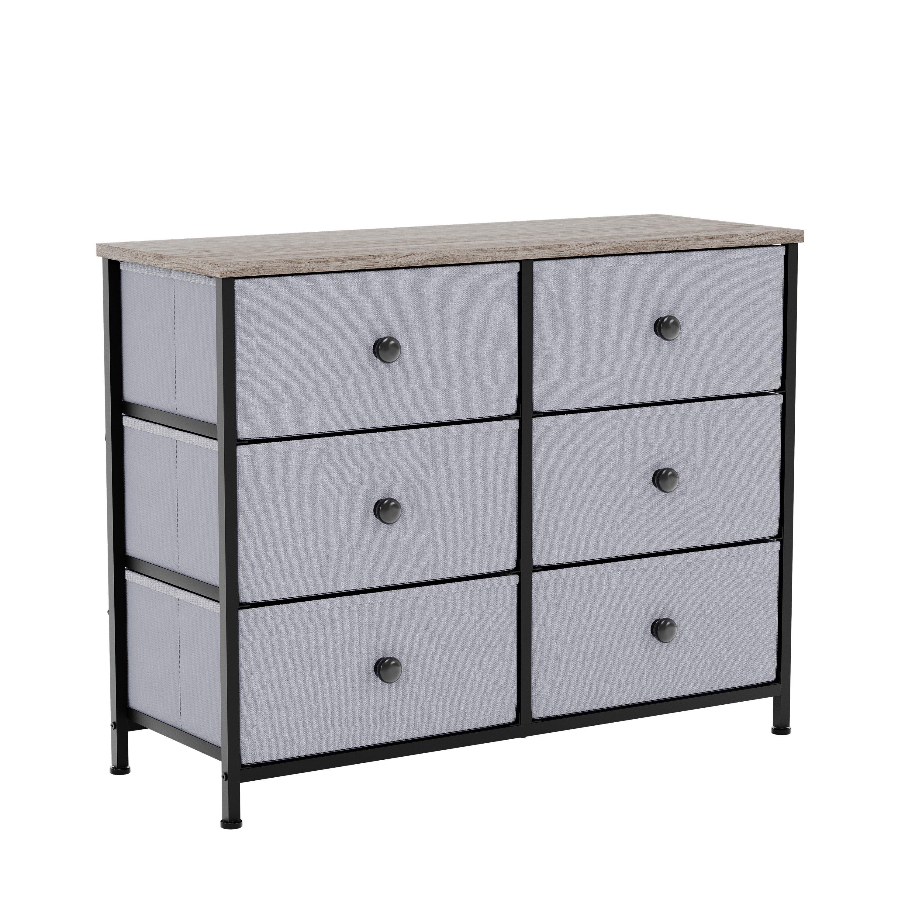 Beige & Grey Wo - Lassic - Chorley 6 Drawer Fabric Storage Chest UKFR - 8