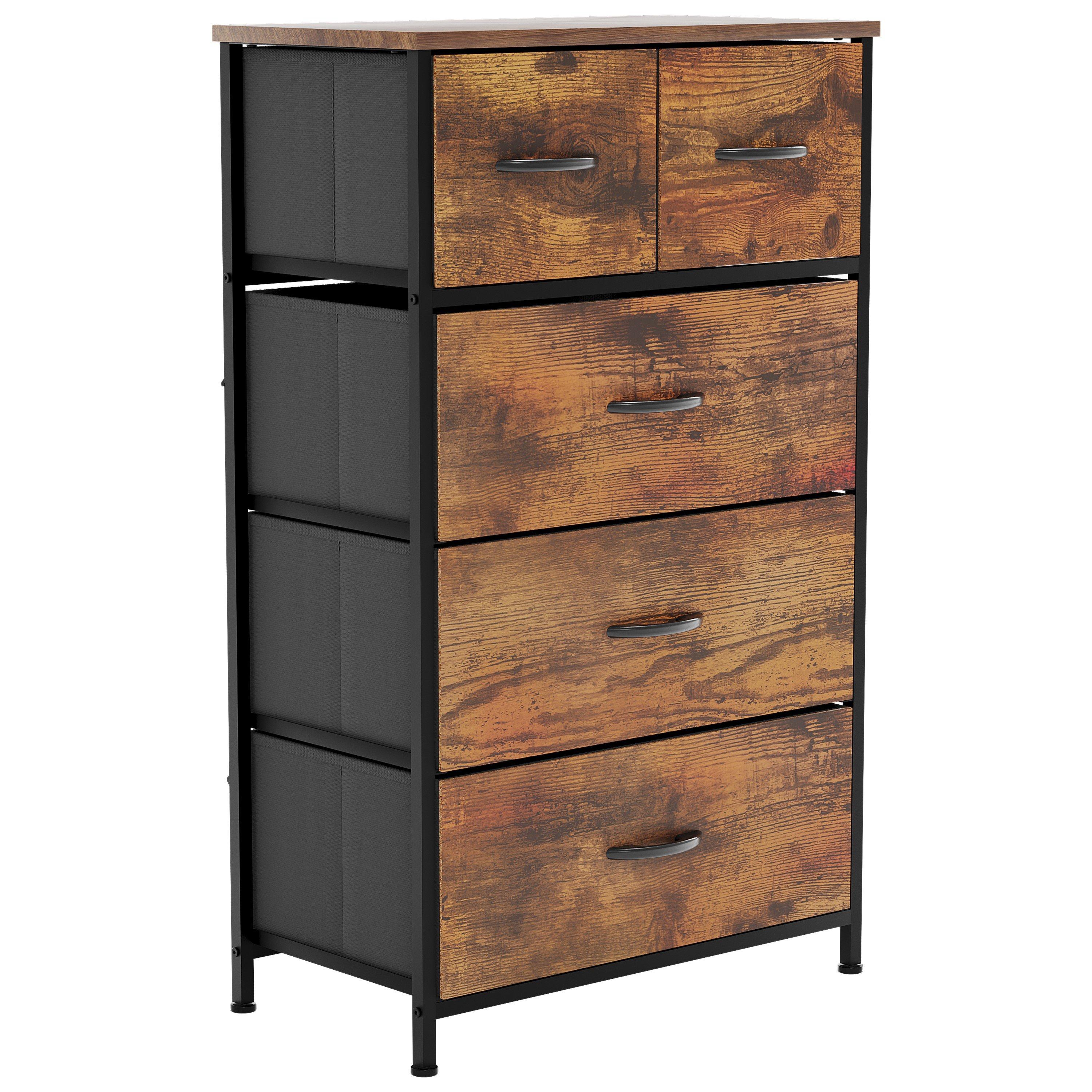 Rustic Brown - Lassic - Chorley 5 Drawer Fabric Storage Chest UKFR - 8