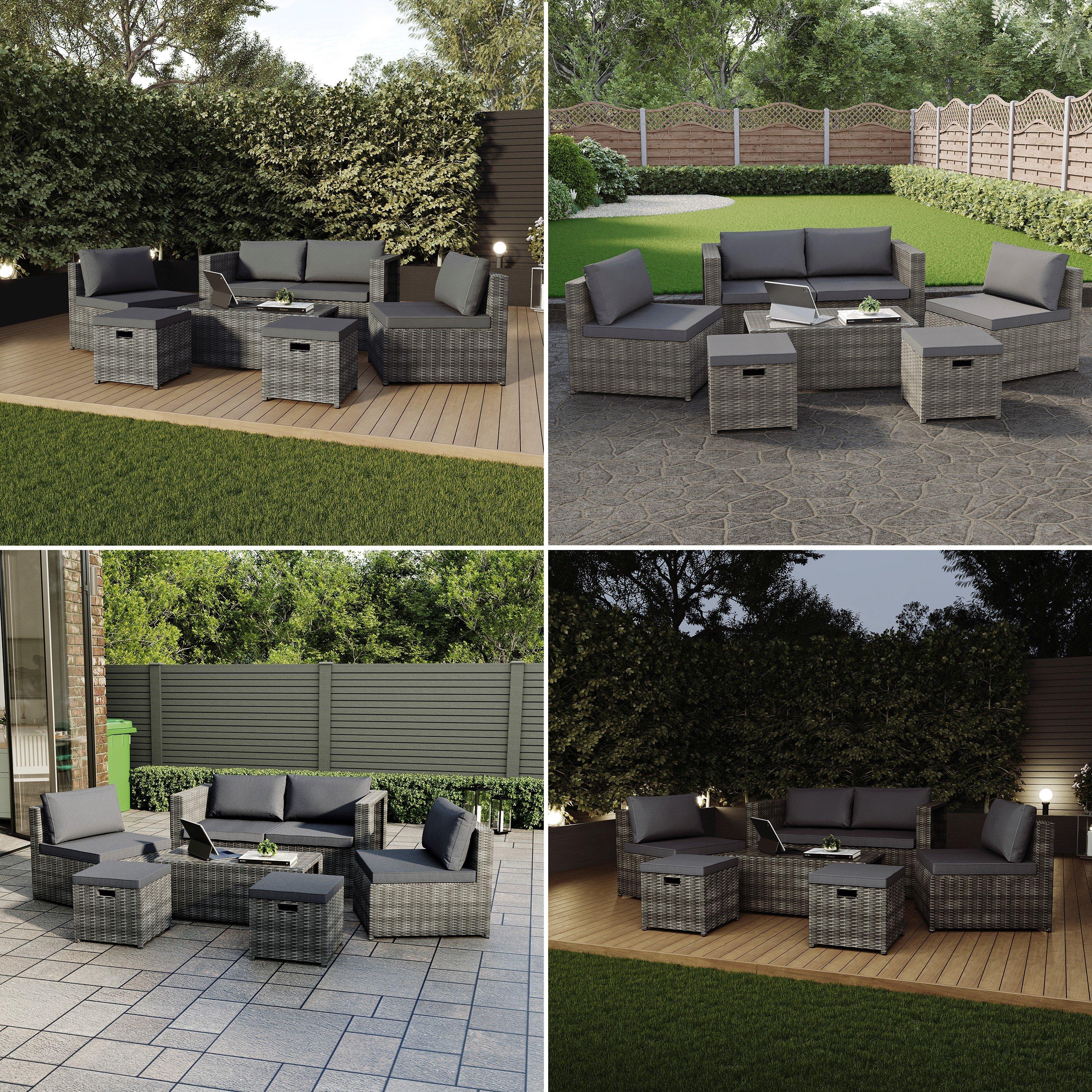 Grey - Lassic - Islay 6 Seater Rattan Set - Fully Assembled UKFR - 7