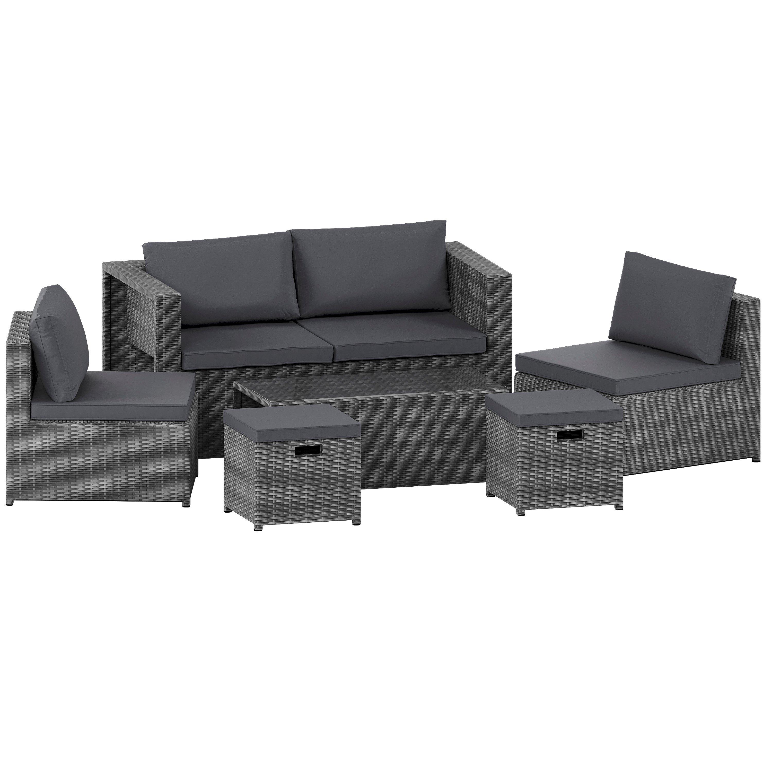 Grey - Lassic - Islay 6 Seater Rattan Set - Fully Assembled UKFR - 8