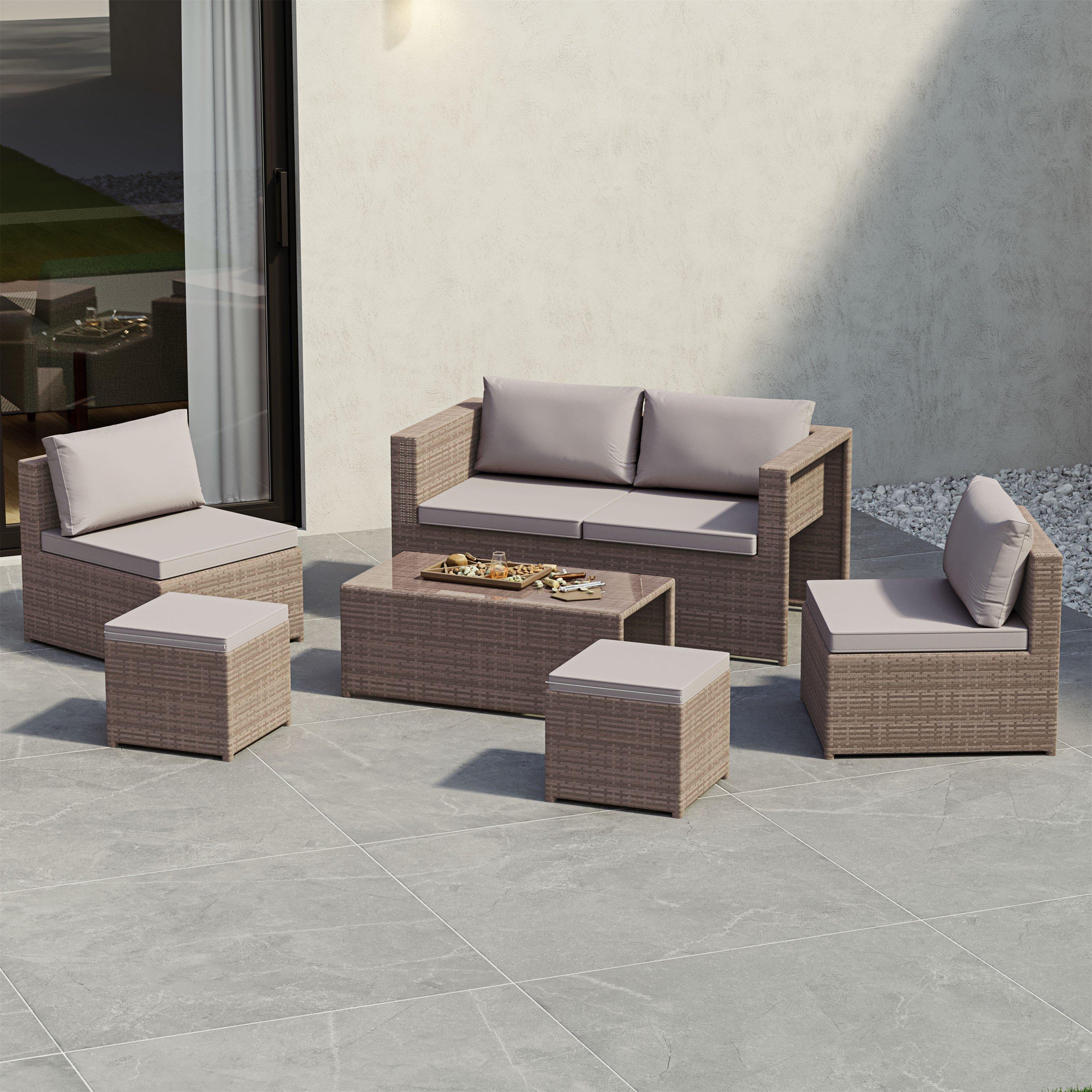 Islay 6 Seater Rattan Set - Fully Assembled UKFR