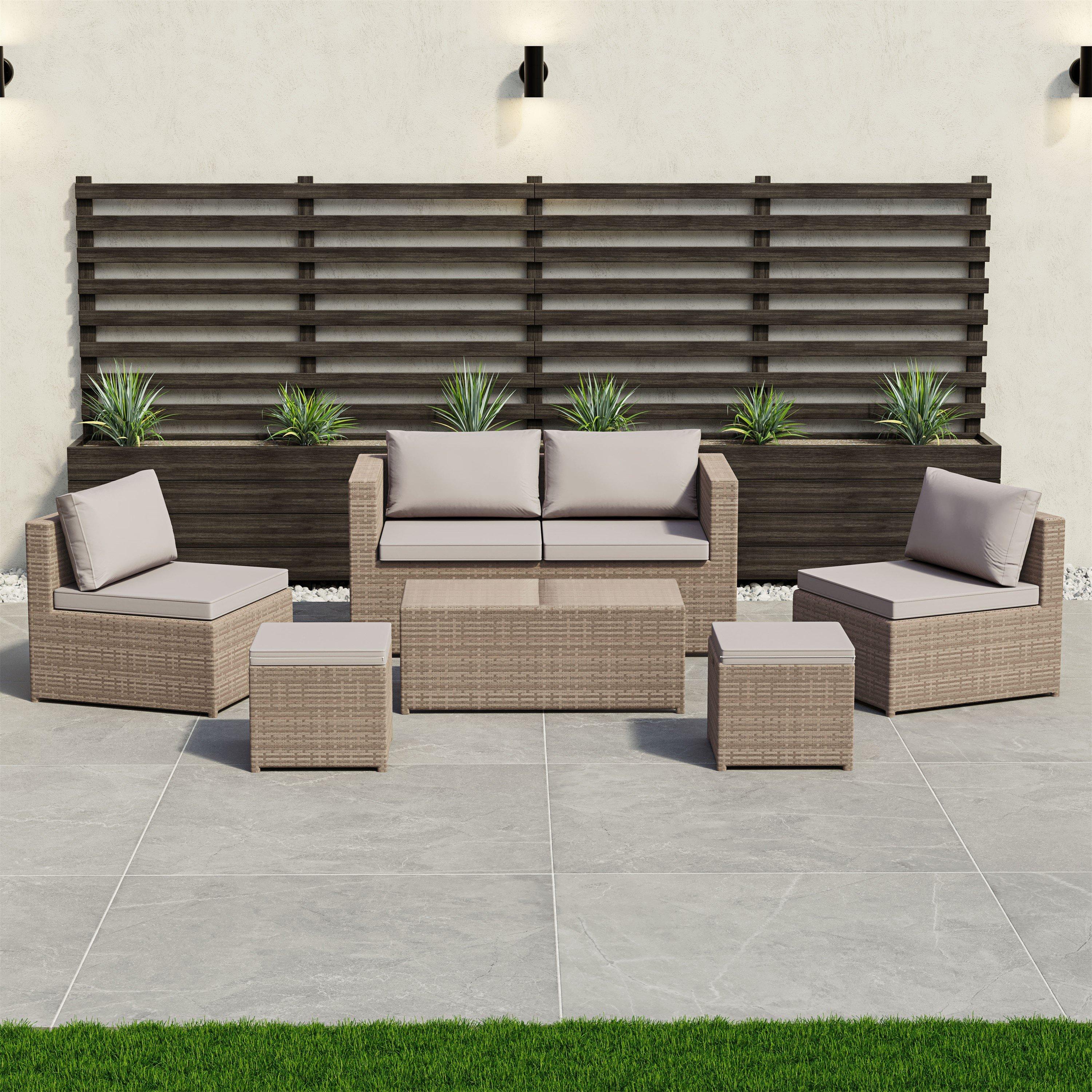 Natural - Lassic - Islay 6 Seater Rattan Set - Fully Assembled - 8