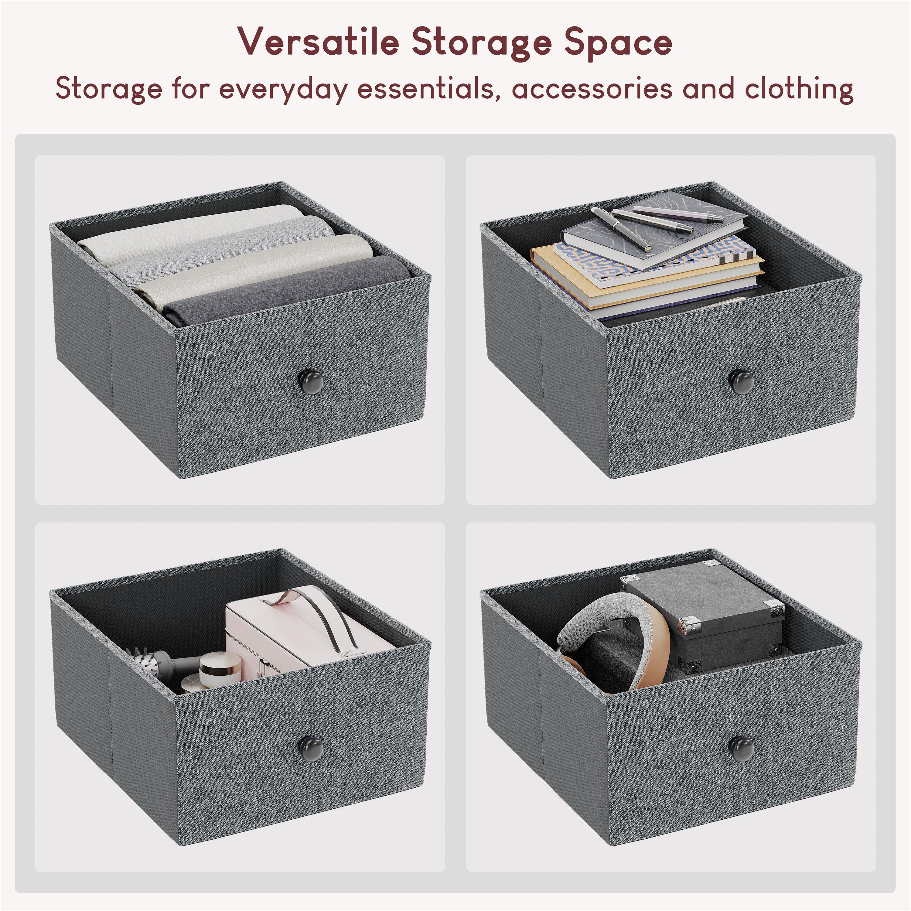 Grey & Black - Lassic - Chorley 4 Drawer Fabric Storage Chest UKFR - 6