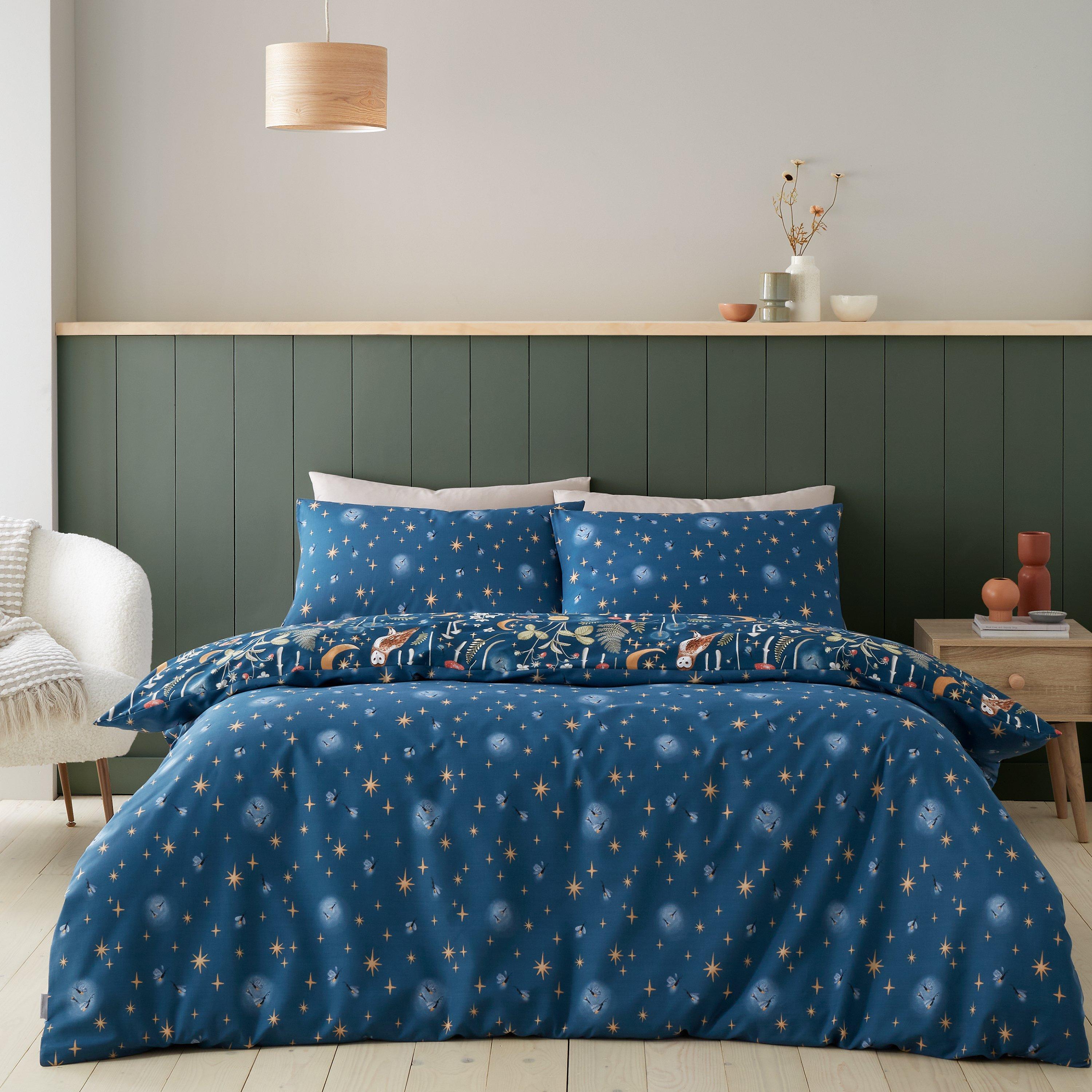 Navy Blue - Catherine Lansfield - Enchanted Twilight Reversible Duvet Cover Set - 2