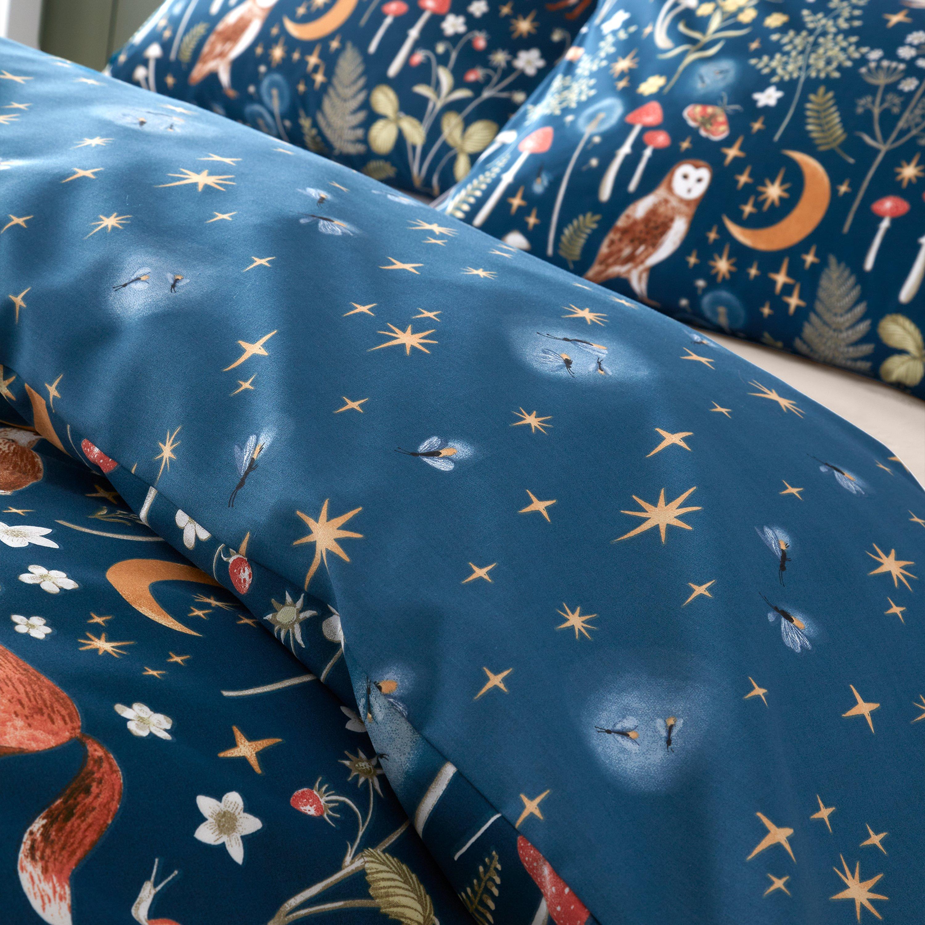 Navy Blue - Catherine Lansfield - Enchanted Twilight Reversible Duvet Cover Set - 4