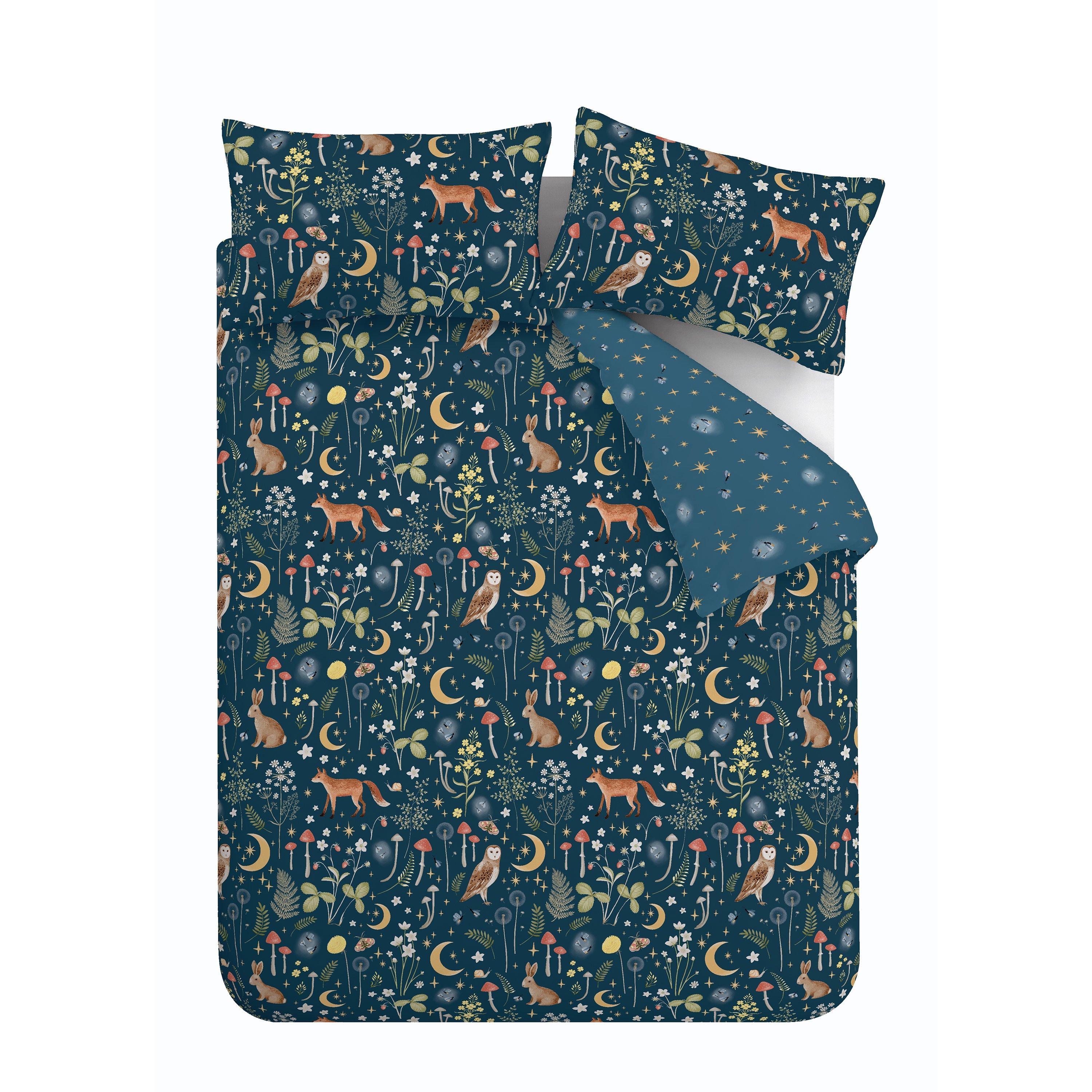 Navy Blue - Catherine Lansfield - Enchanted Twilight Reversible Duvet Cover Set - 5