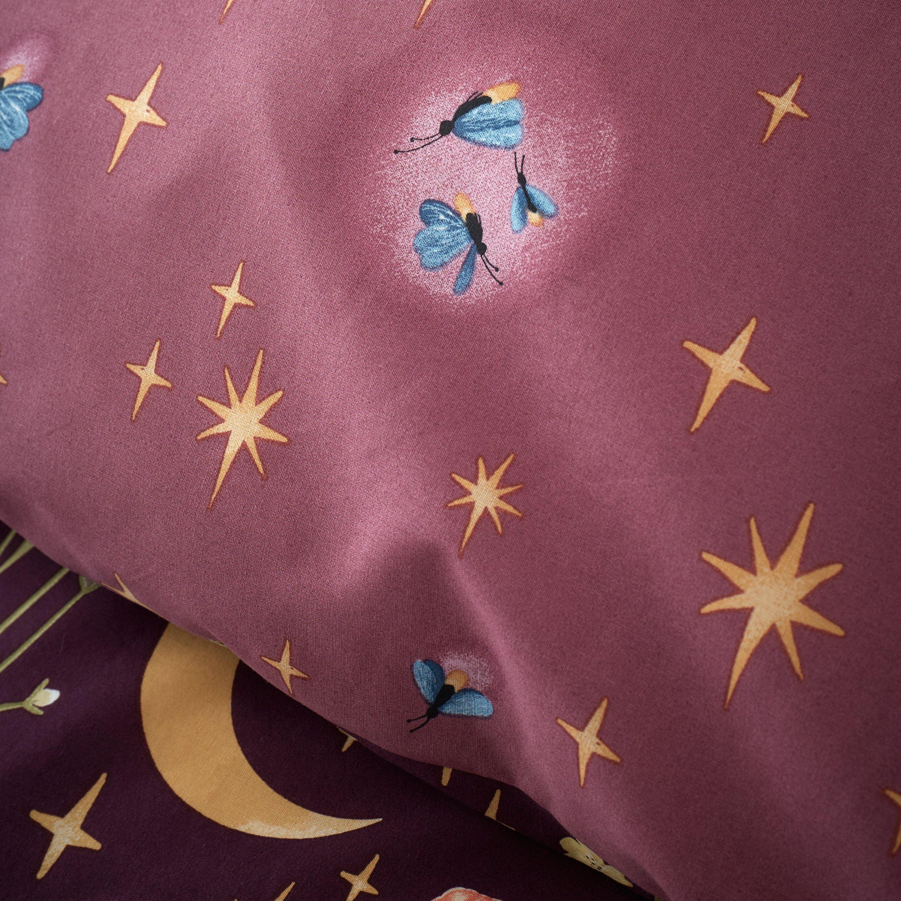 Plum - Catherine Lansfield - Enchanted Twilight Reversible Duvet Cover Set - 4