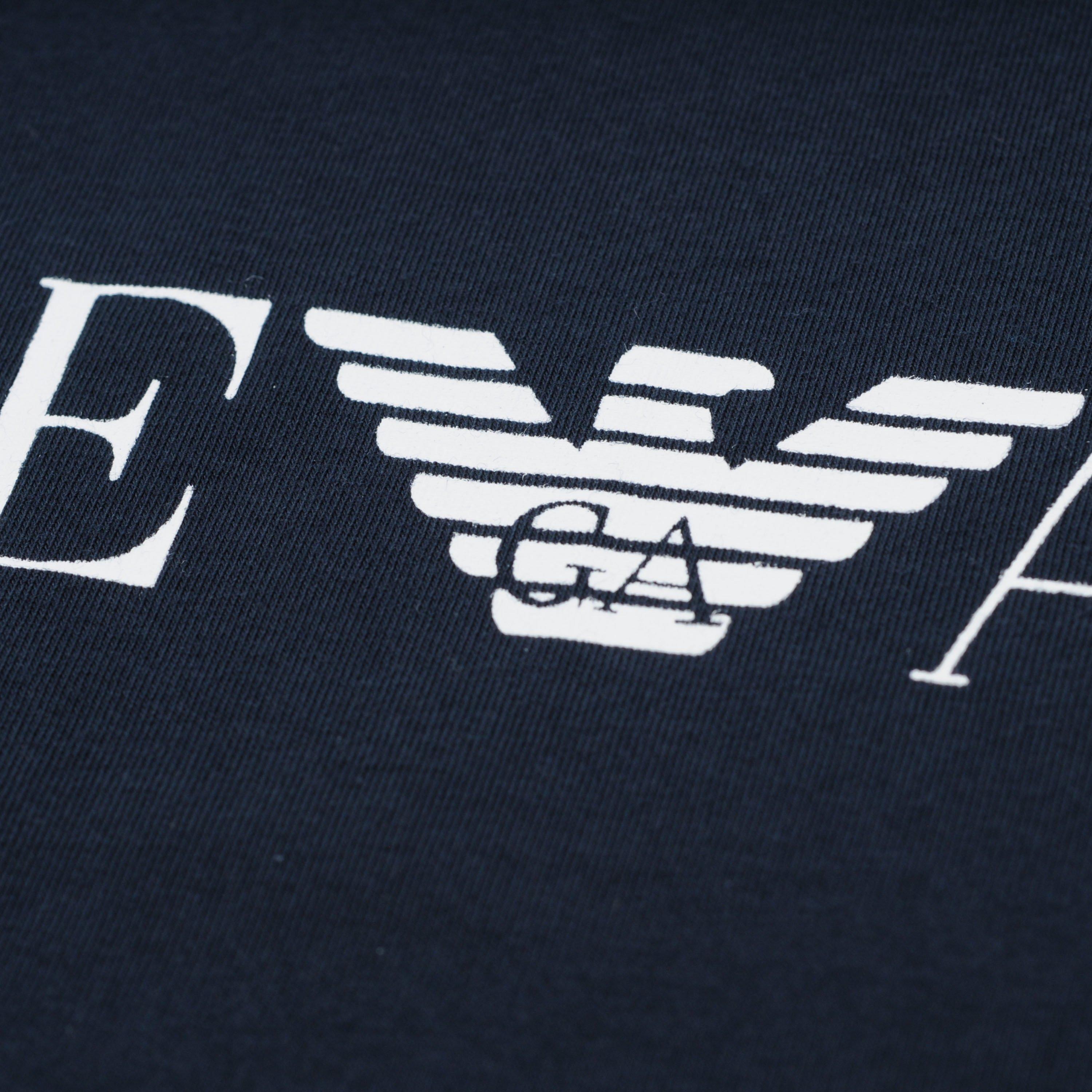 Navy - Emporio Armani - Logo T Shirt - 5