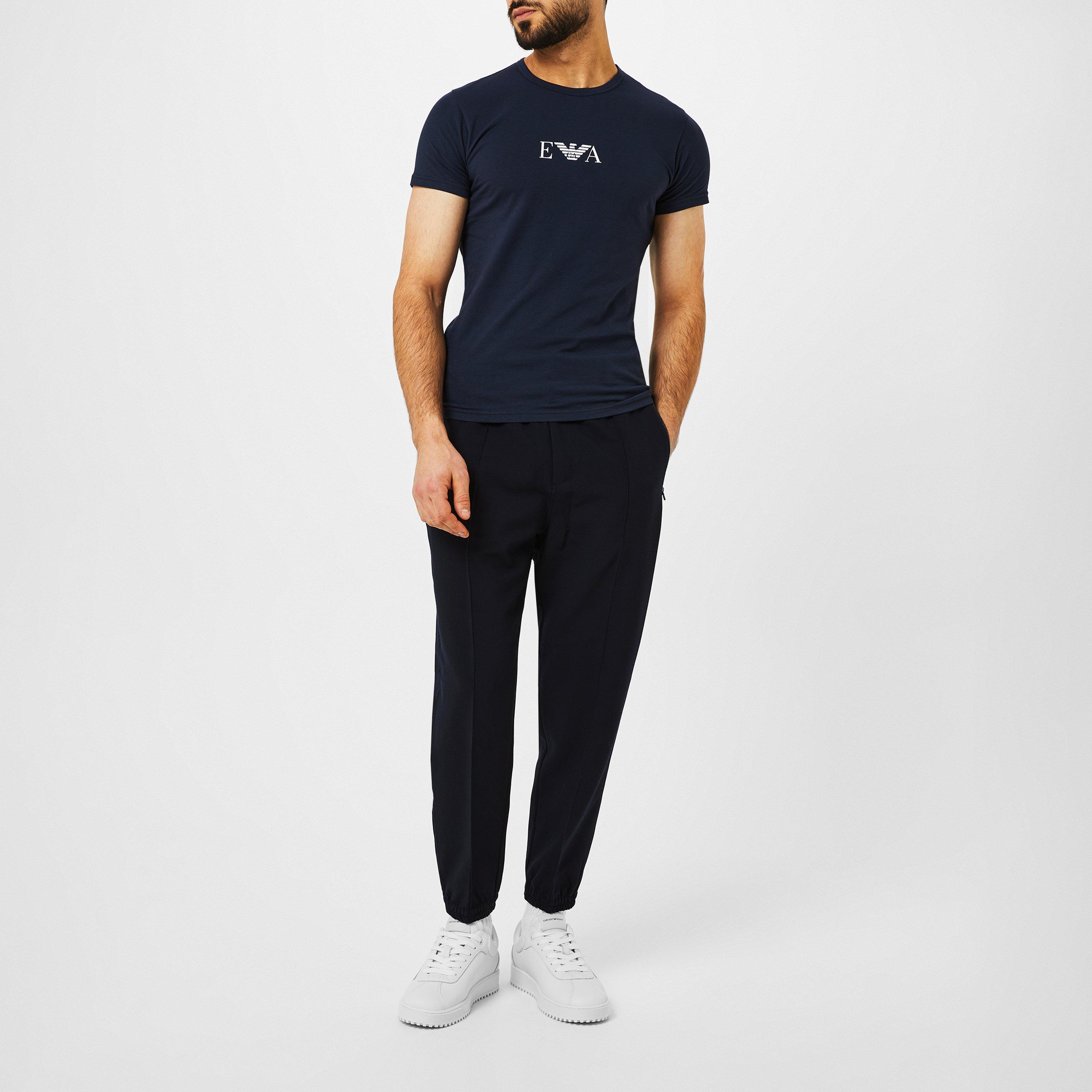 Navy - Emporio Armani - Logo T Shirt - 7
