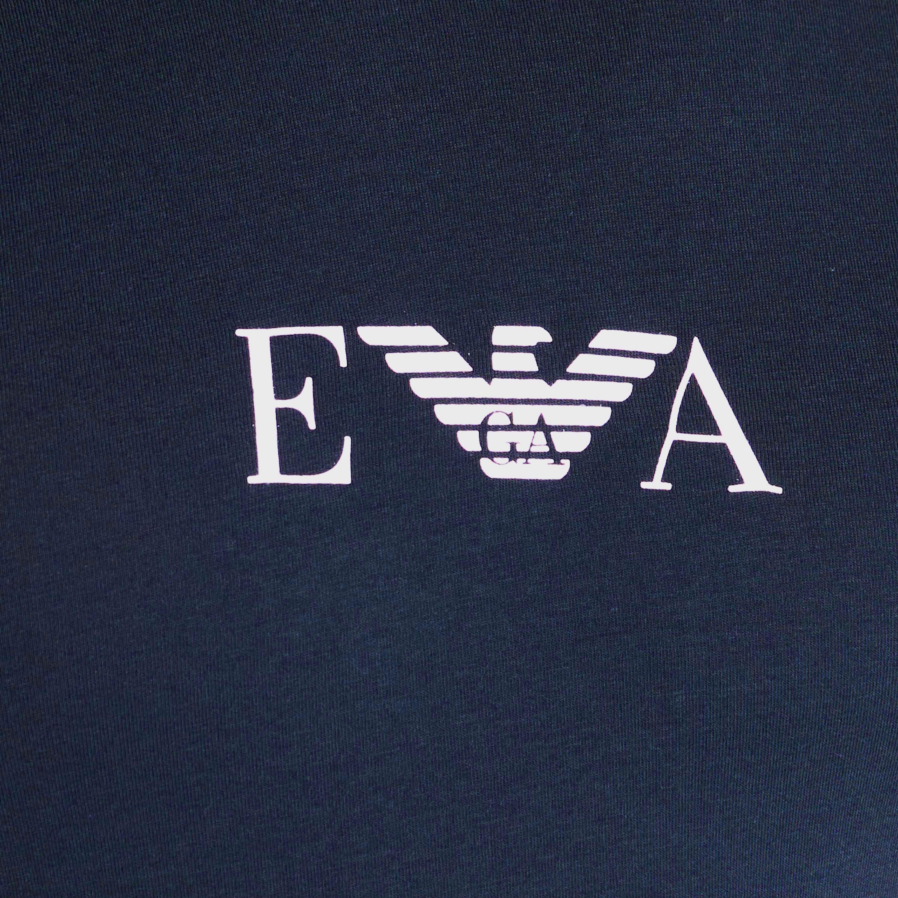 Navy - Emporio Armani - Logo T Shirt - 8