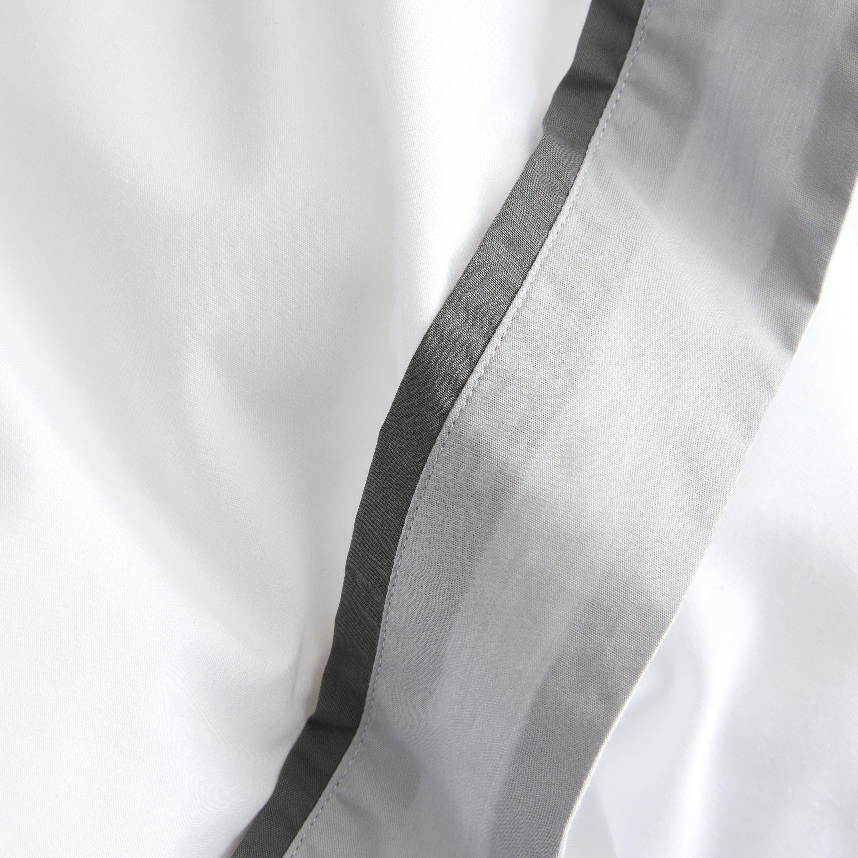 White / Silver - Bianca - Mayfair 200 Thread Count Cotton Duvet Cover Set - 4