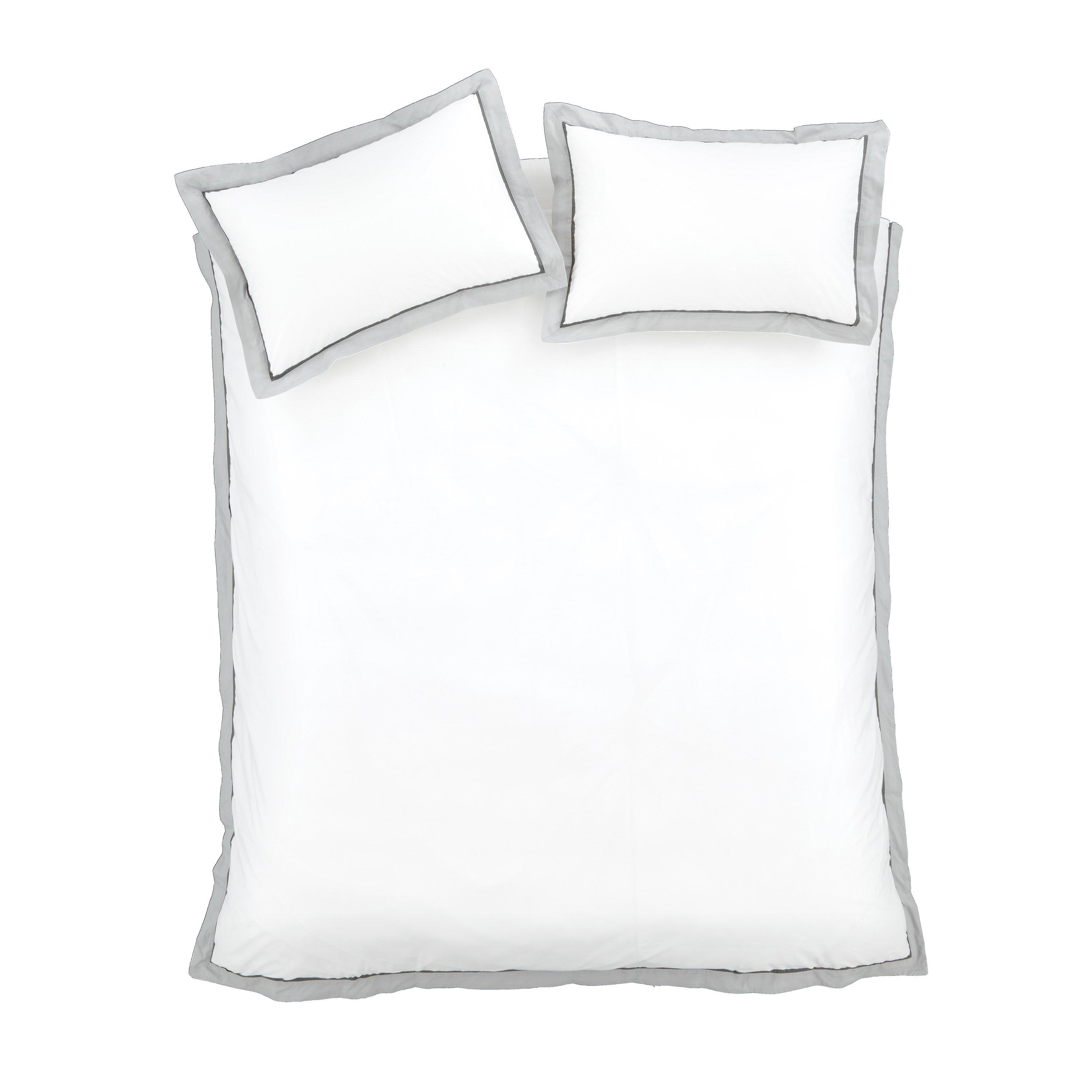White / Silver - Bianca - Mayfair 200 Thread Count Cotton Duvet Cover Set - 5