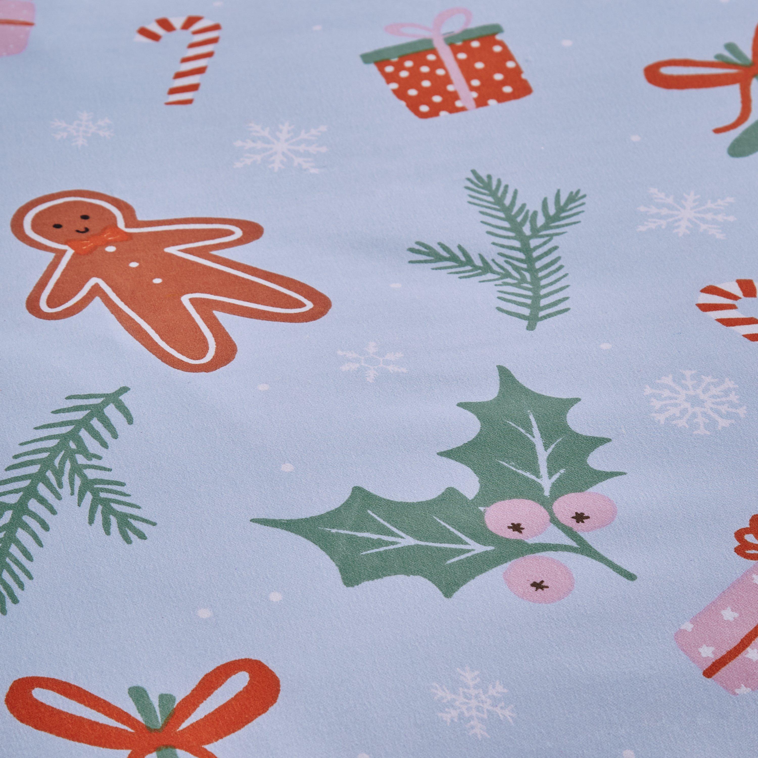 Blue - Catherine Lansfield - Christmas Gingerbread Soft Microfibre Duvet Set - 4
