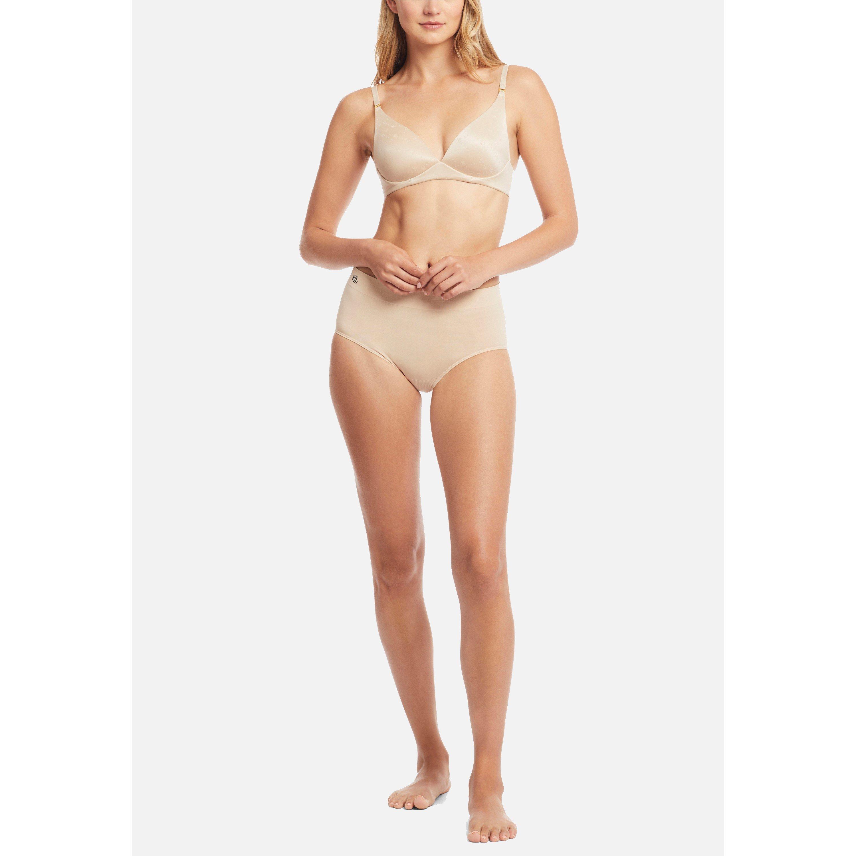 Light Truffle - Lauren by Ralph Lauren - Women's Real Leather Wireless T-Shirt Bra - 8