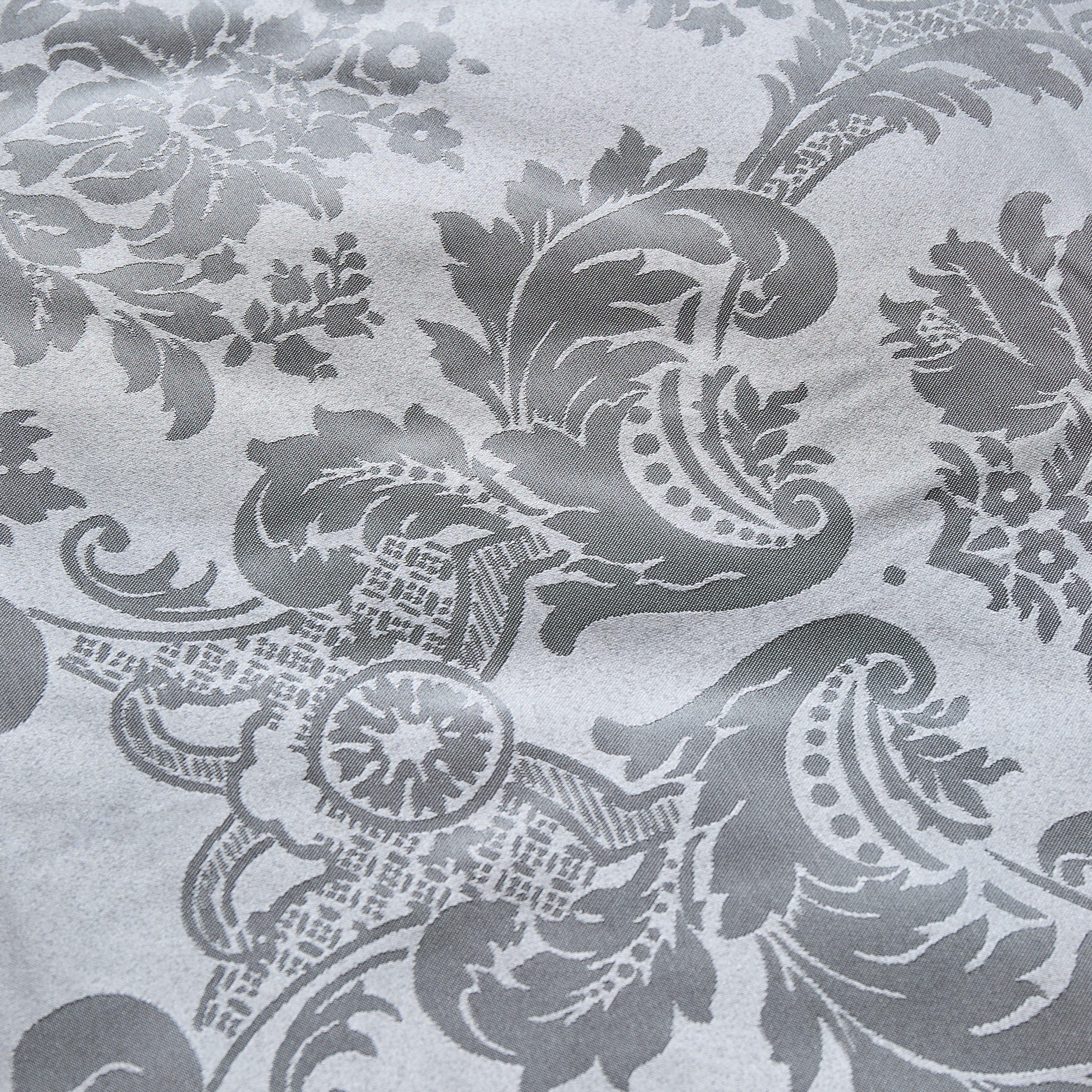 Silver Grey - Catherine Lansfield - Damask Jacquard Duvet Cover Set - 3
