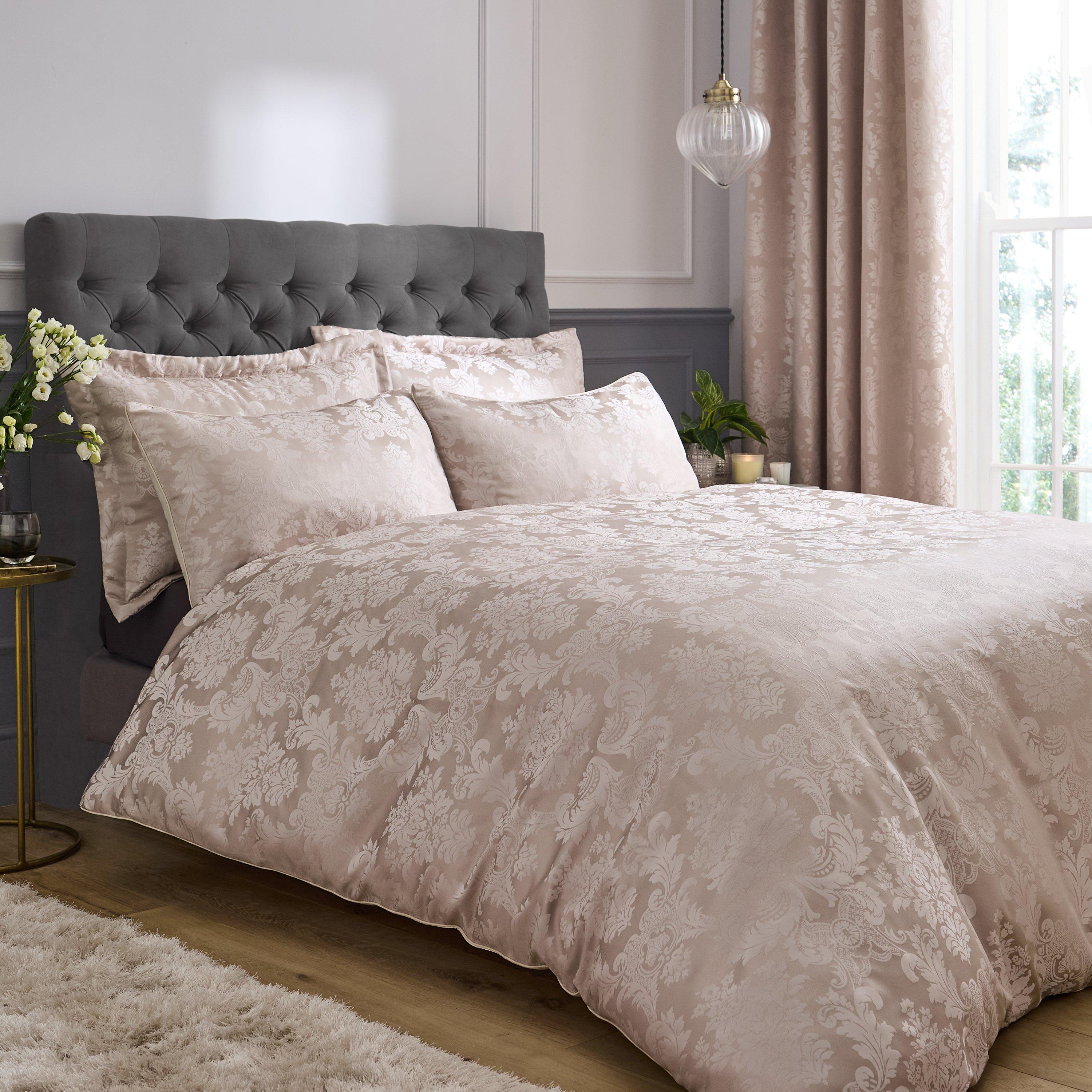 Catherine Lansfield  Damask Jacquard Duvet Cover Set - Champagne - King