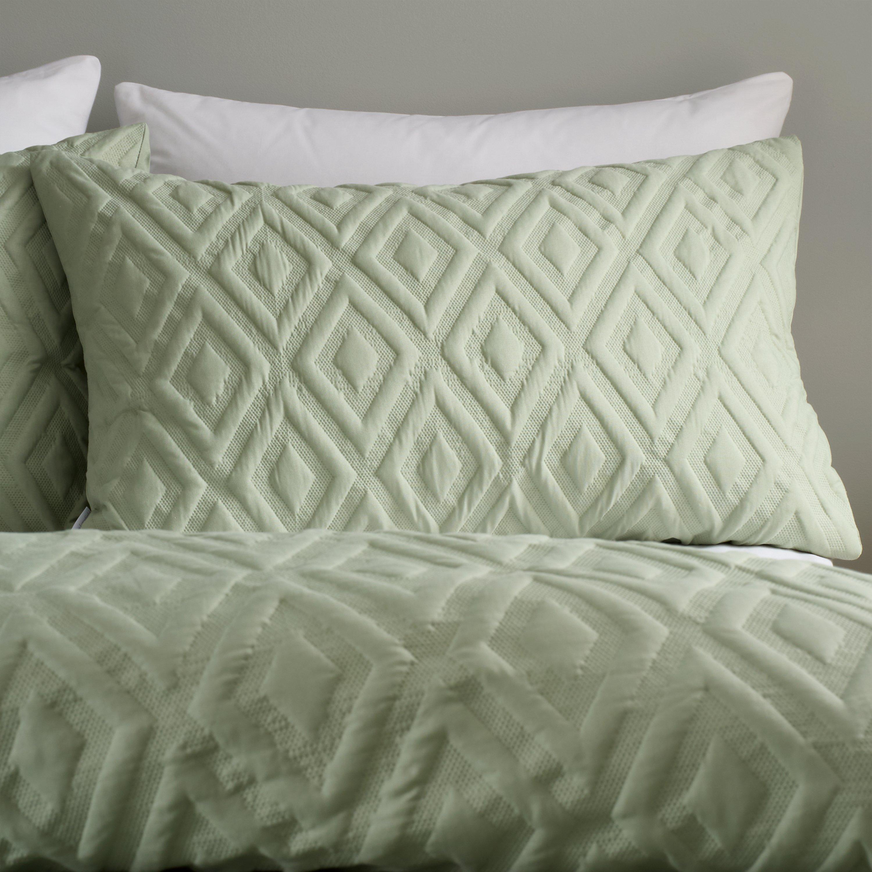 Sage - Catherine Lansfield - Jacob Geo Soft Touch Duvet Cover Set - 2