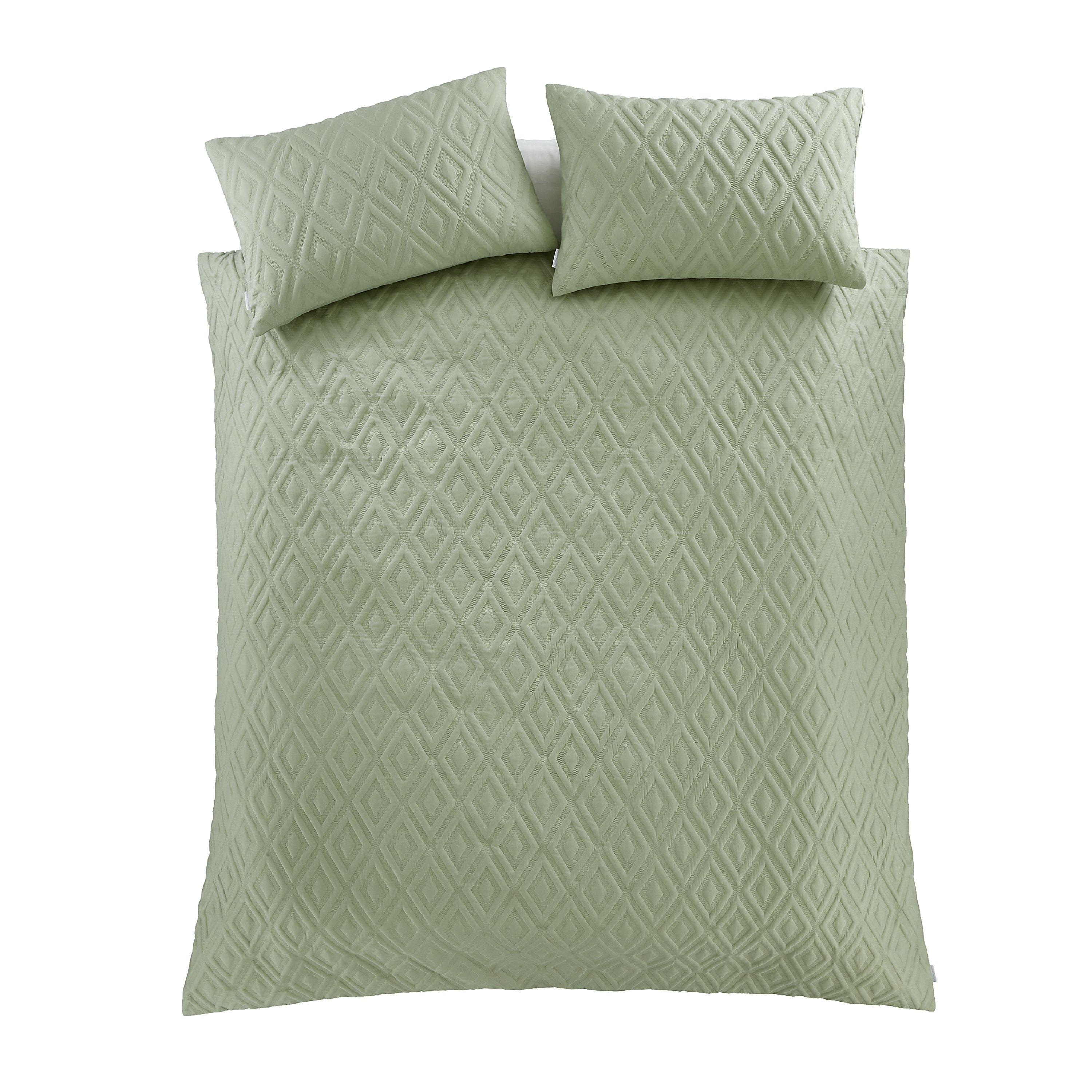 Sage - Catherine Lansfield - Jacob Geo Soft Touch Duvet Cover Set - 5