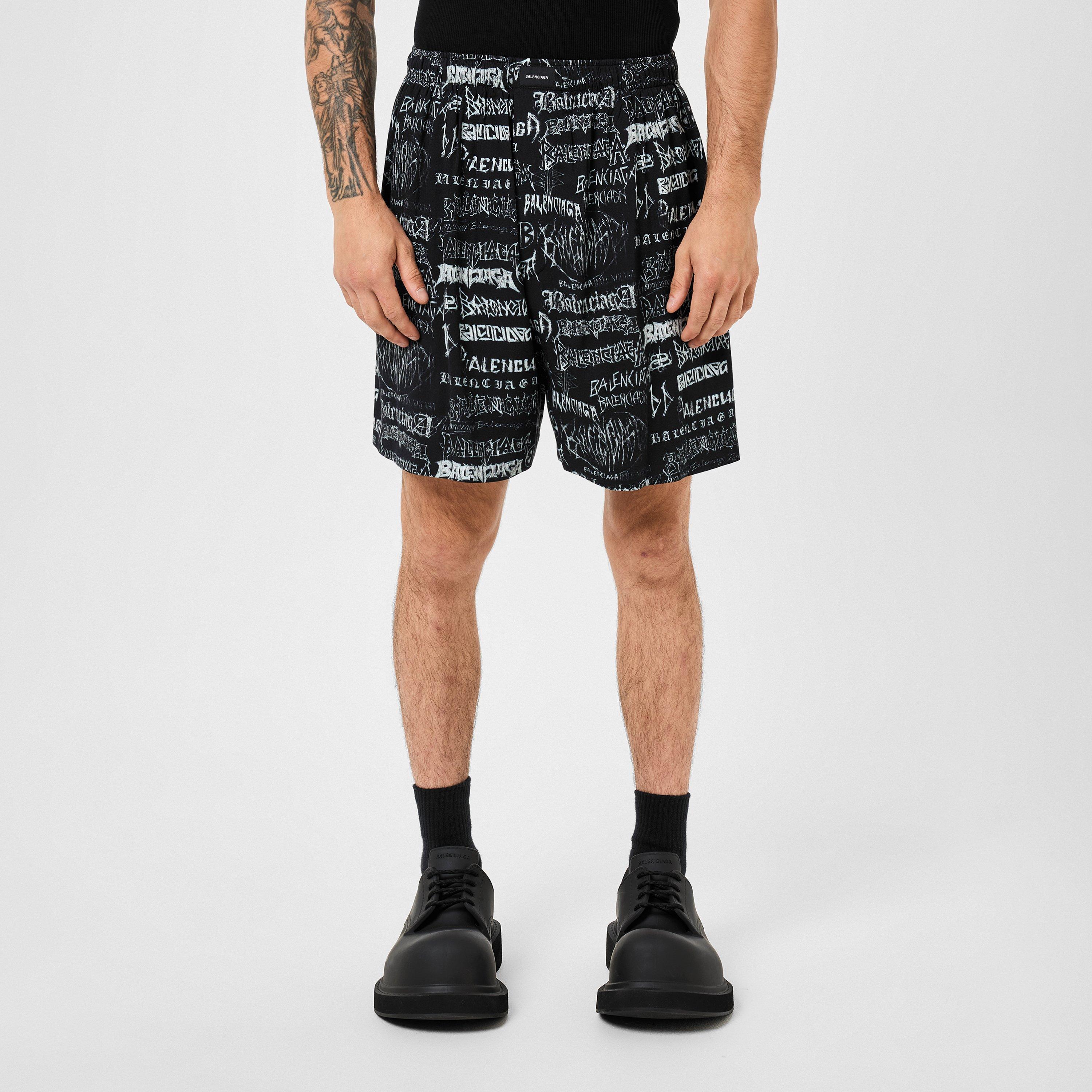 Black - Balenciaga - Metal Pyjama Shorts - 3