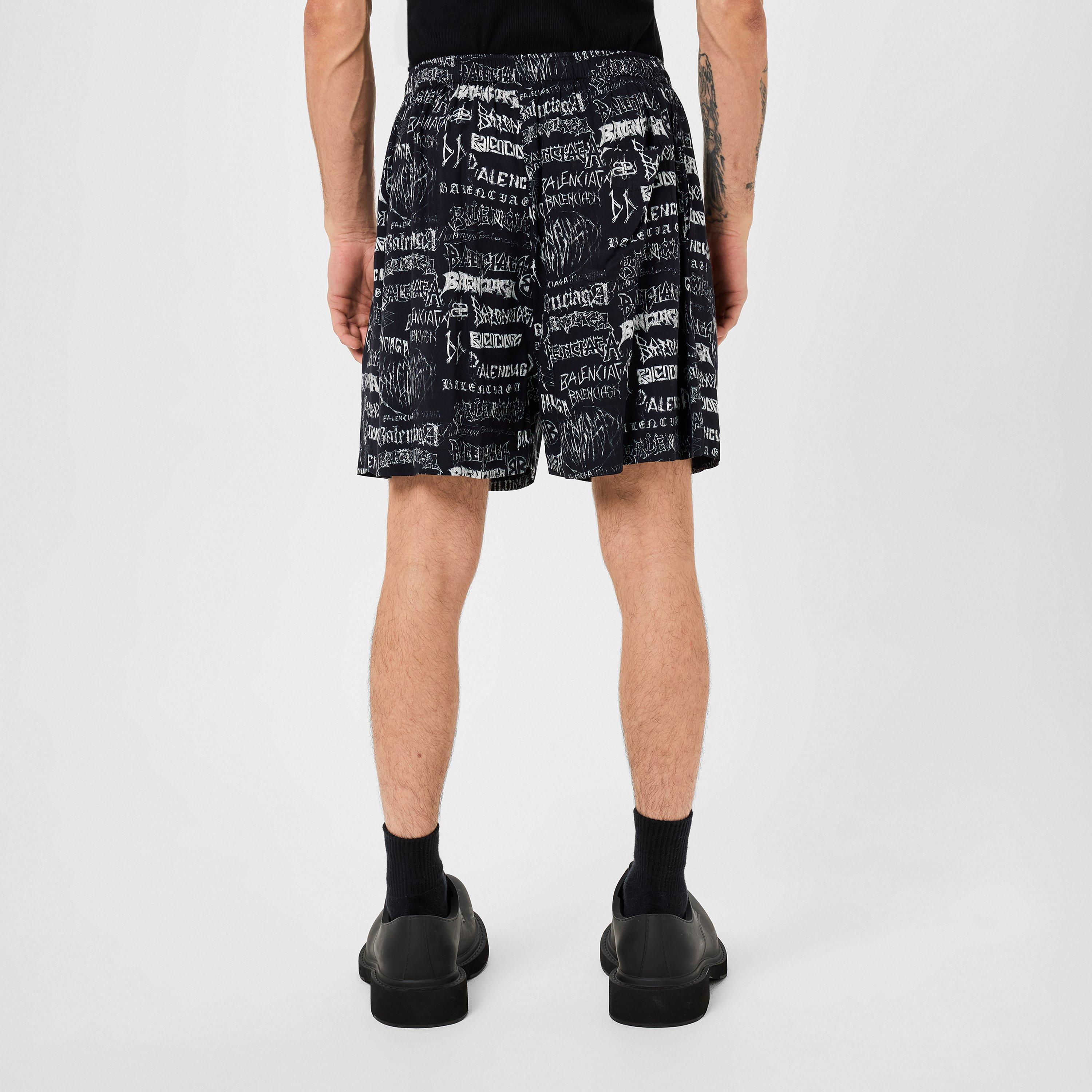 Black - Balenciaga - Metal Pyjama Shorts - 4