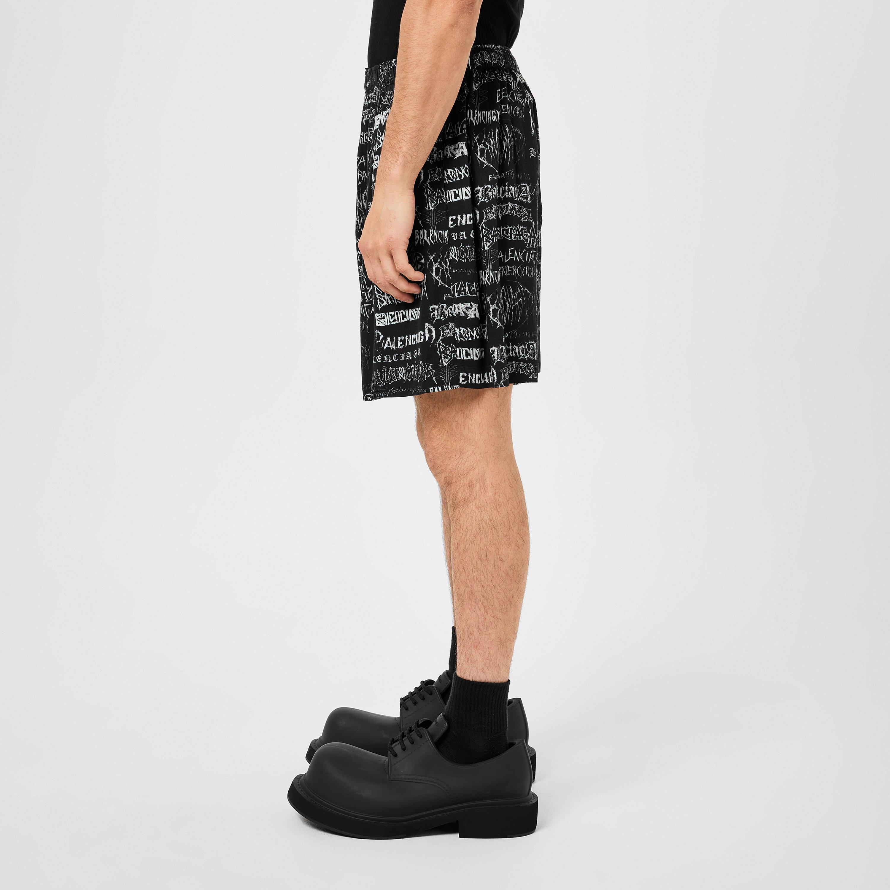Black - Balenciaga - Metal Pyjama Shorts - 5