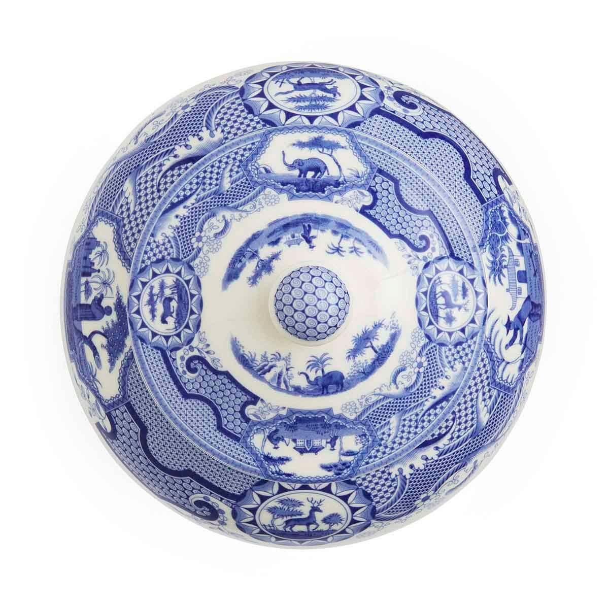 Blue White - Spode - Blue Italian Gothic Castle Vase - 4