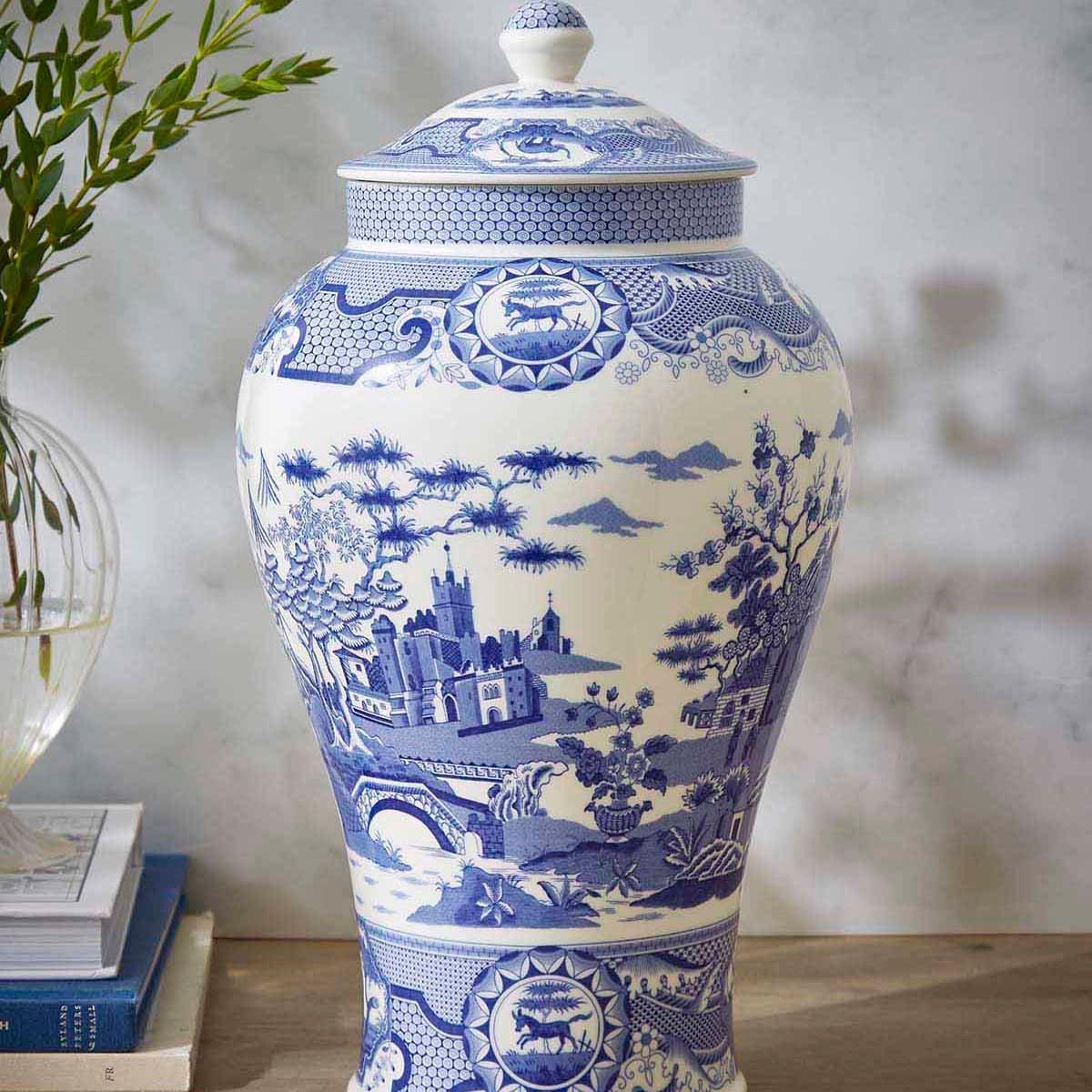 Blue White - Spode - Blue Italian Gothic Castle Vase - 8