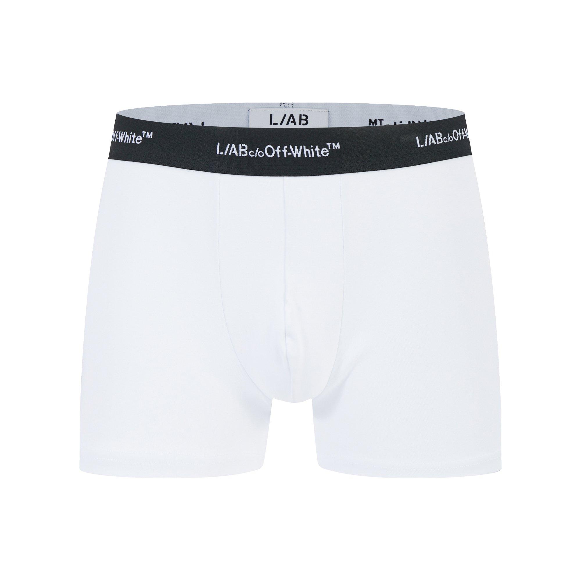 L AB Off White Men's 3" No-Fly Cotton Boxer Brief