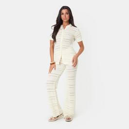 I Saw It First Crochet Shirt and Pant Set