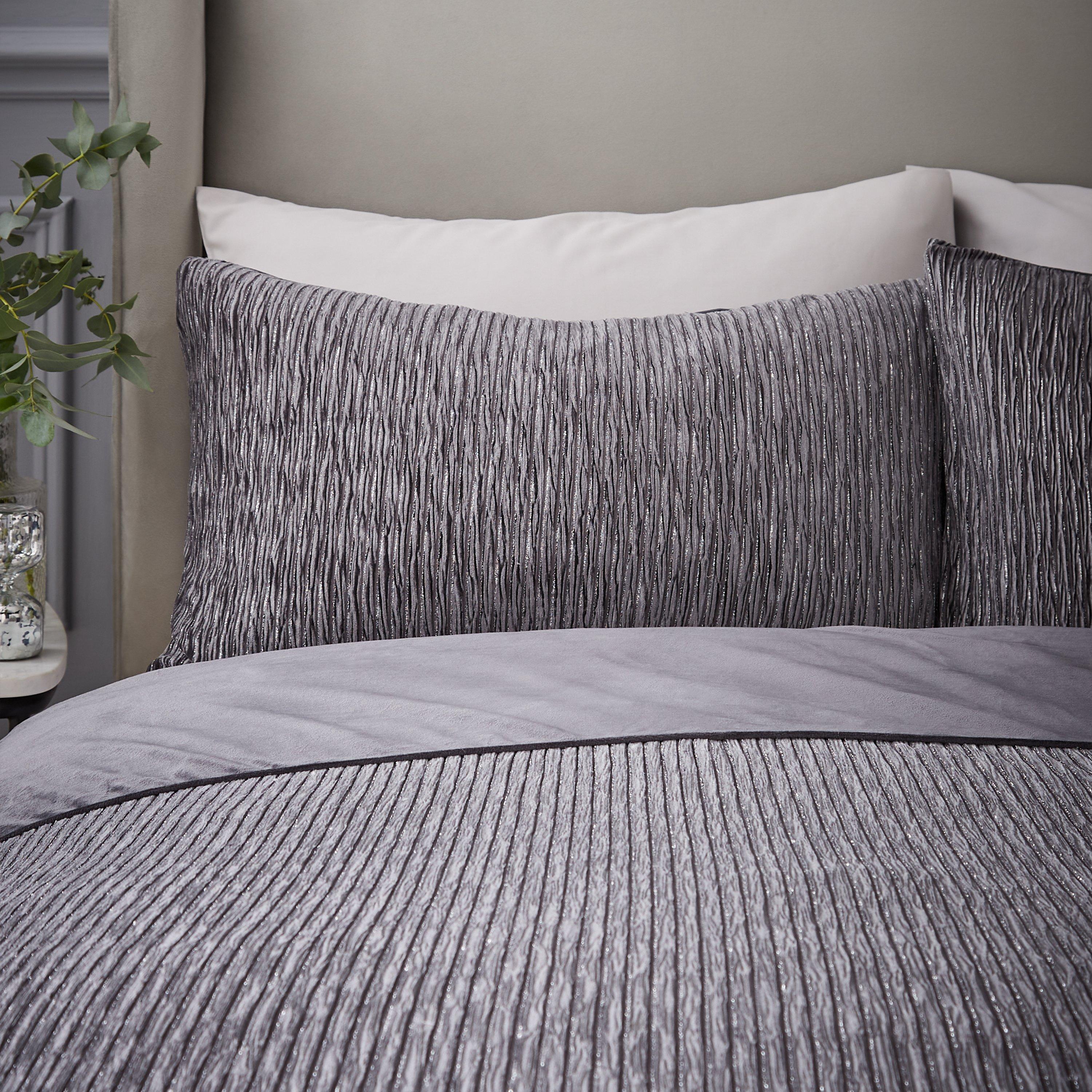 Grey - Catherine Lansfield - Allure Sparkle Duvet Cover Set - 2