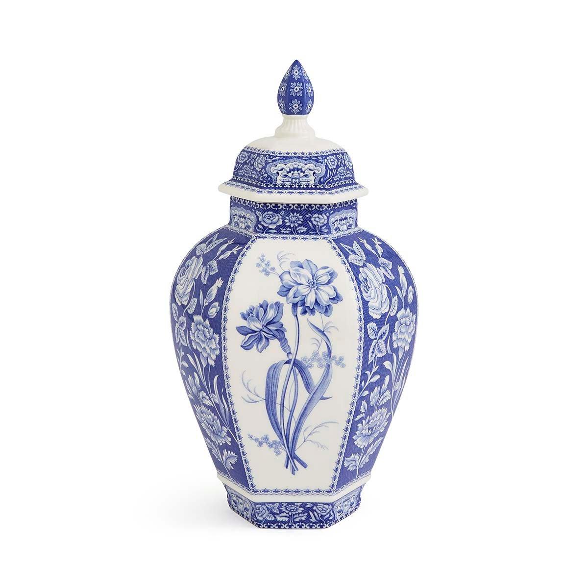 Spode  Blue Italian Floral Vase - Blue White