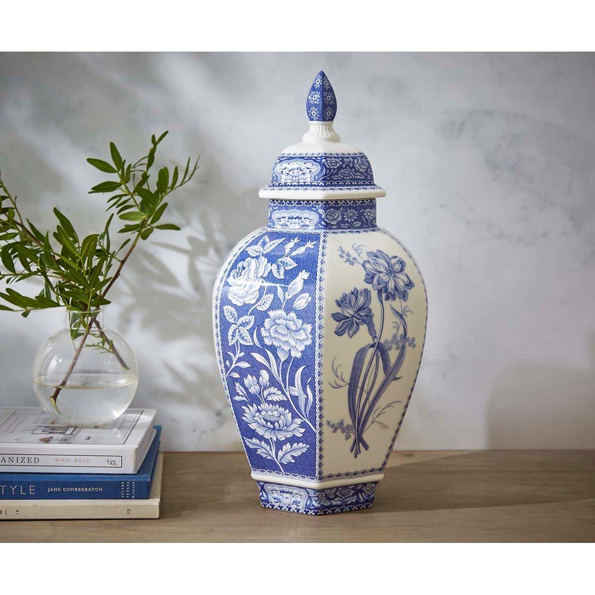 Blue White - Spode - Blue Italian Floral Vase - 6