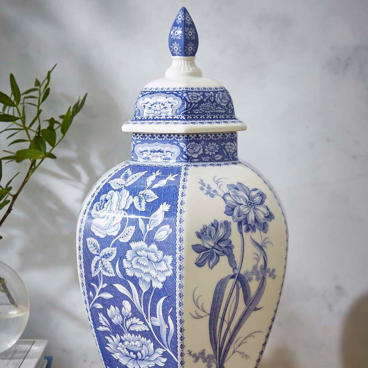 Blue White - Spode - Blue Italian Floral Vase - 8