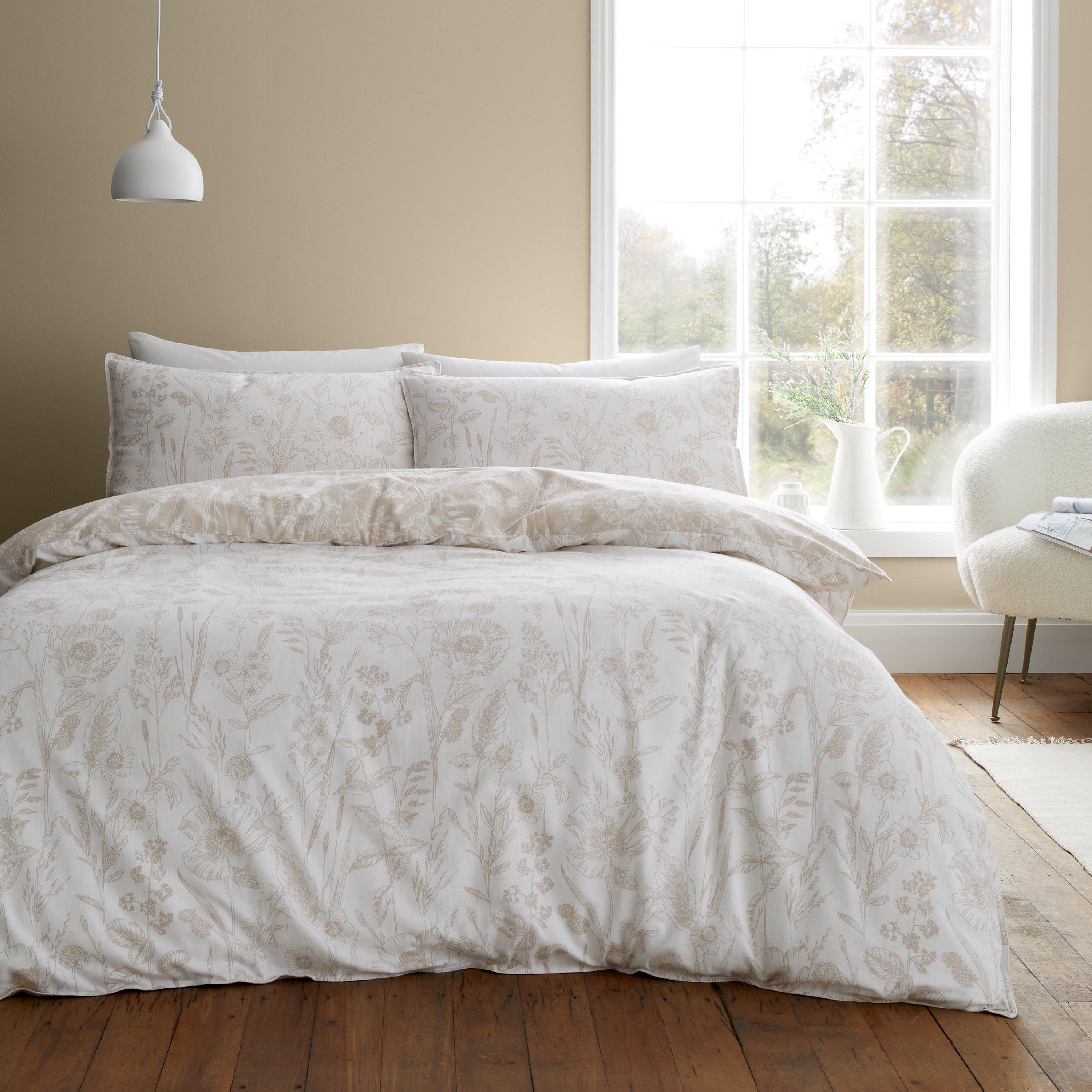 Bianca Brushed Cotton Floral Toile Reversible Duvet Cover Set - Double - Image 6