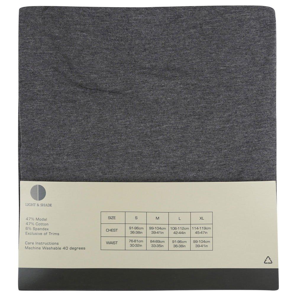 Holzkohle Melange - Light and Shade - & - Mens Pyjama Set V-Neck Tee Short - 5