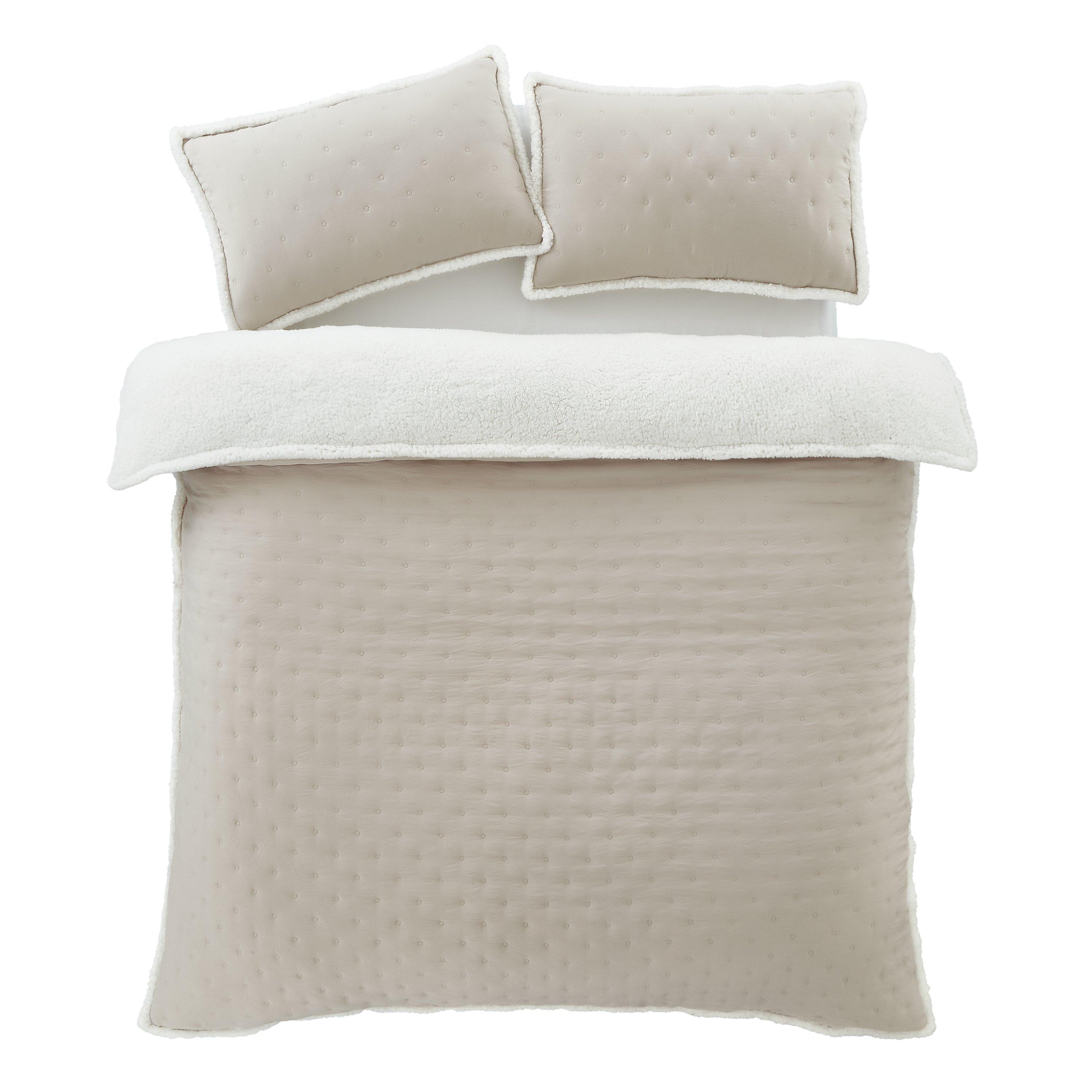 Cream - Catherine Lansfield - Cosy Nori Soft Sherpa Duvet Cover Set - 5