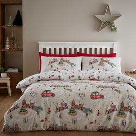Catherine Lansfield Christmas Town Reversible Duvet Cover Set
