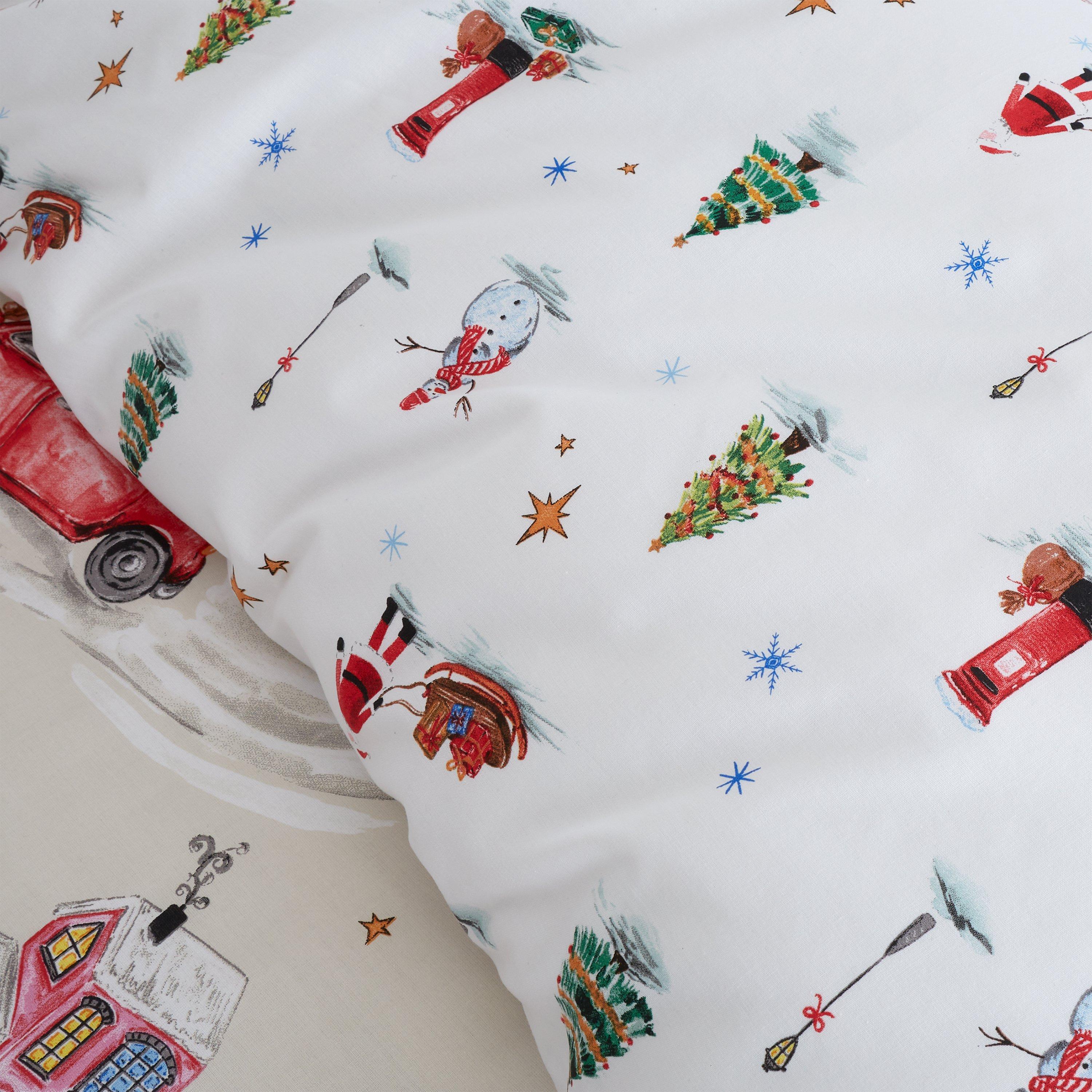 Neutral - Catherine Lansfield - Christmas Town Reversible Duvet Cover Set - 4