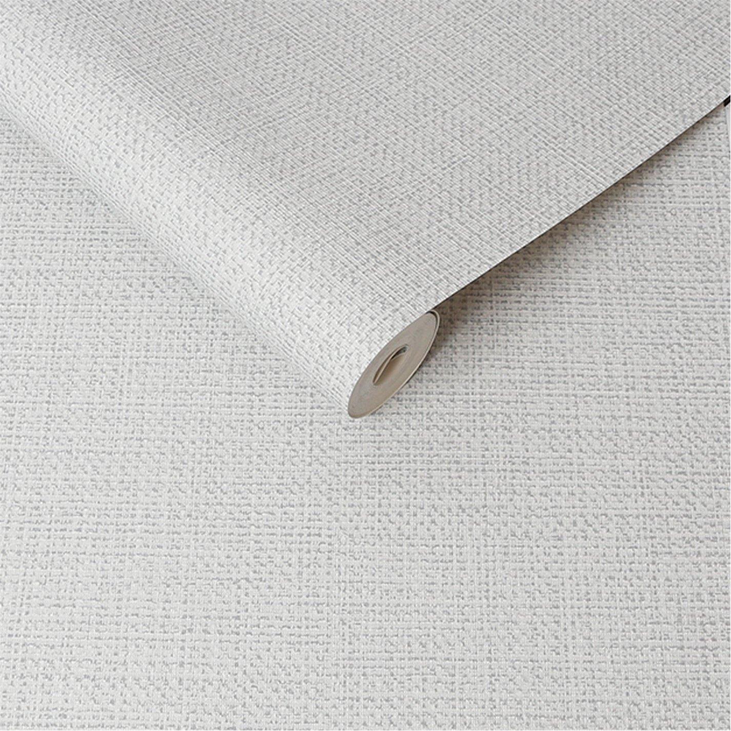 Blue - Superfresco - White Linen Flat Wallpaper - 4