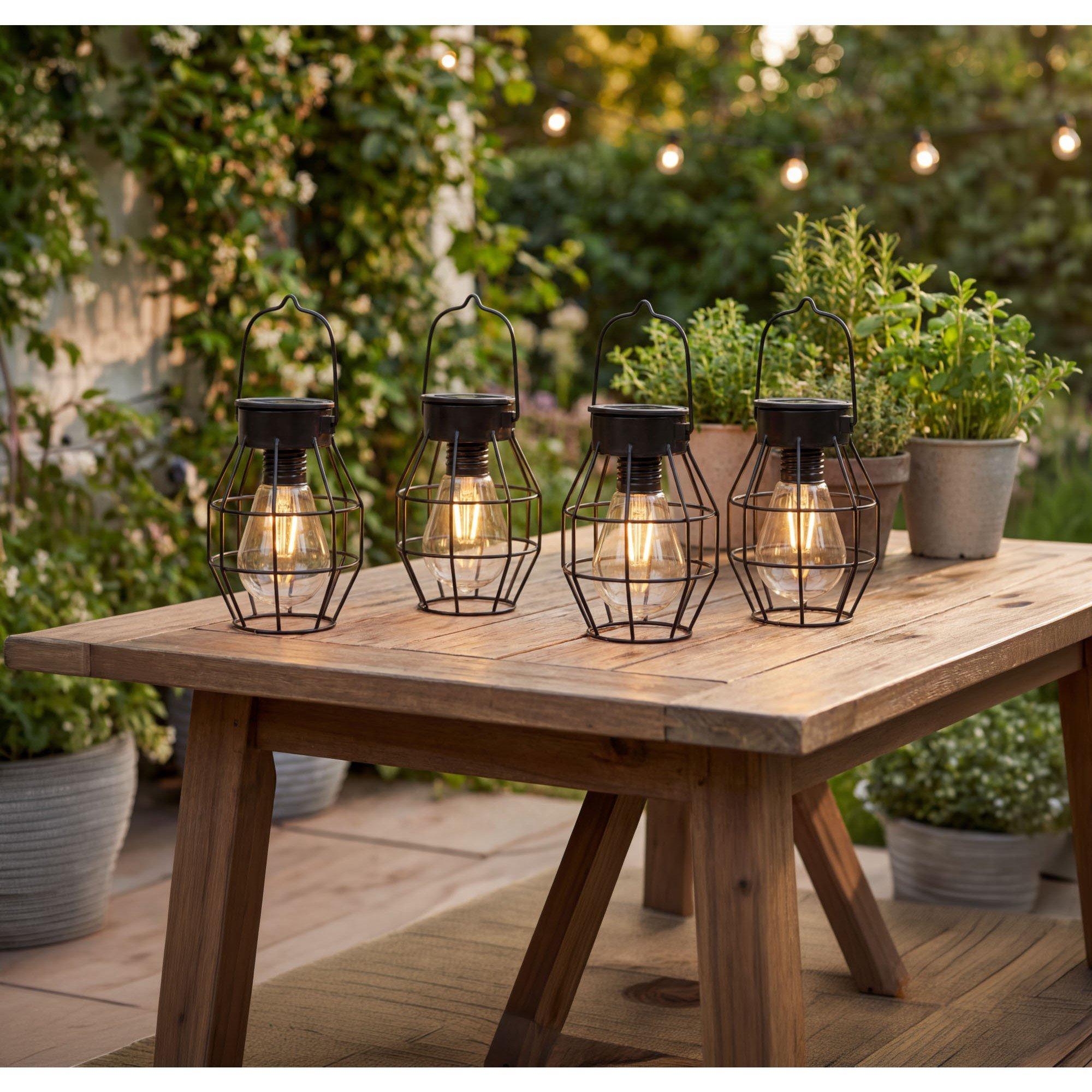 Black - Streetwize - Timeless Caged Lantern String Lights - 1